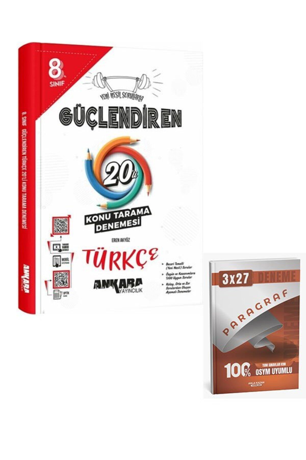 Anla Kazan Yayınları Ankara 2026 8. Sınıf Türkçe Güçlendiren 20 Konu Tarama Denemesi+Anla Kazan Paragraf
