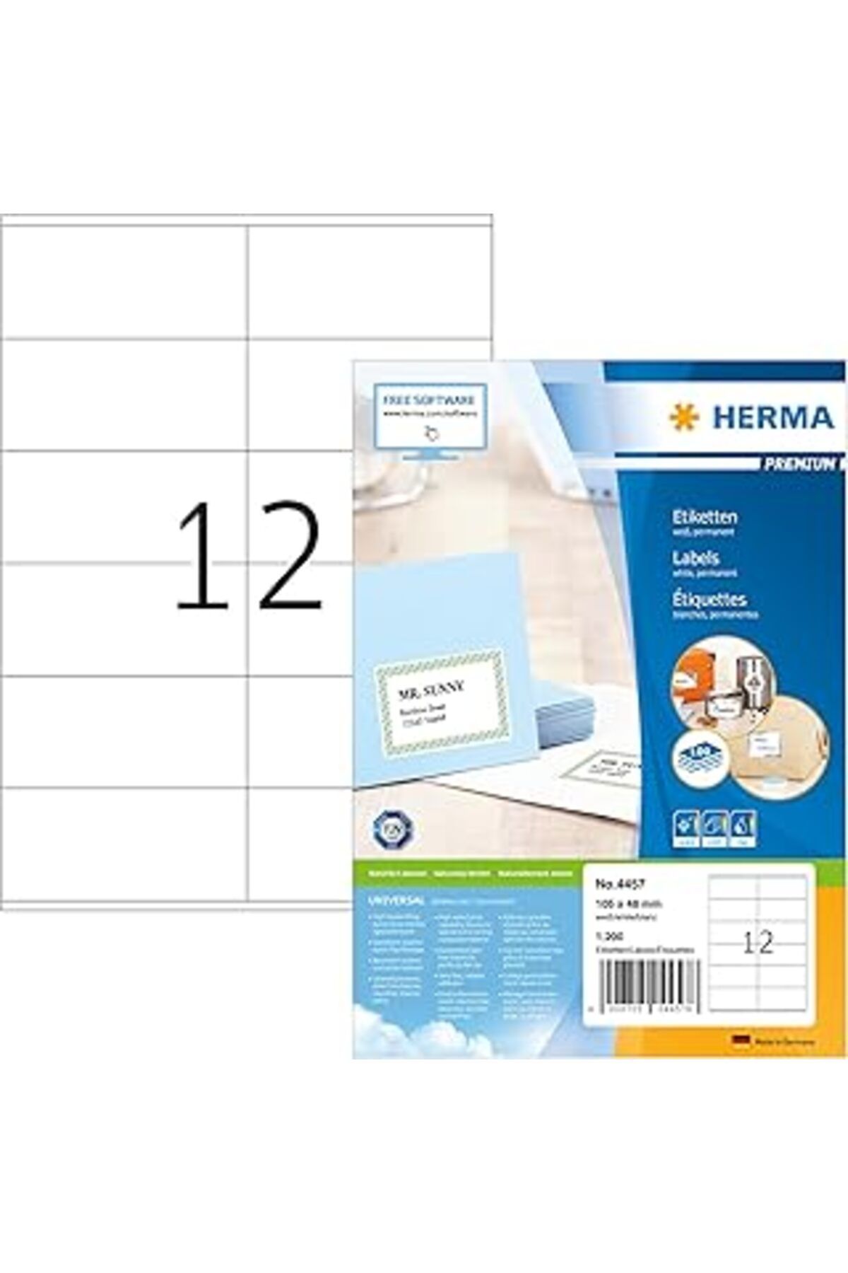 NETWORK ART Herma Premium Lazer Etiket A4 100 105X48 Beyaz