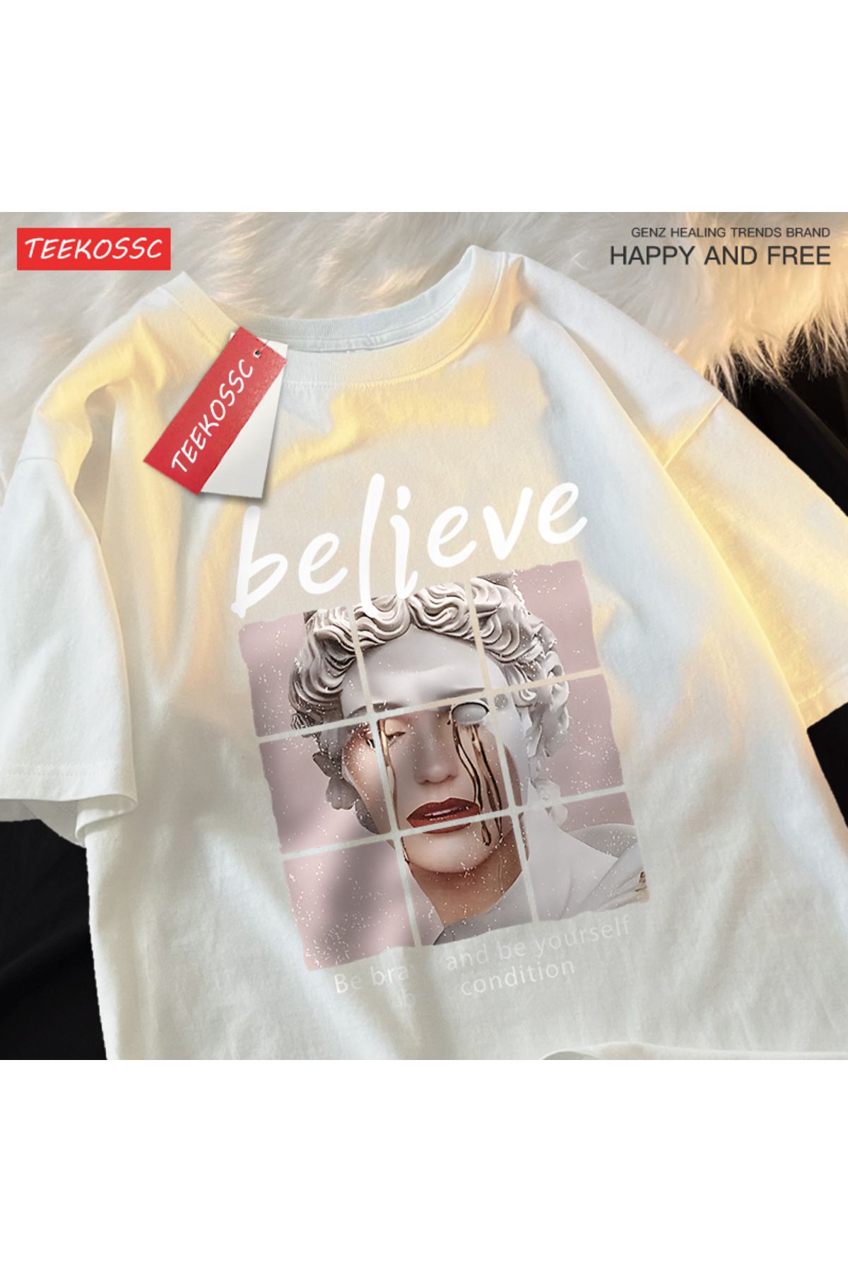 StartMore Y2k Vintage Tişört Tee Cesur olmak ve kendiniz olmak inanıyorum en iyi durumda
