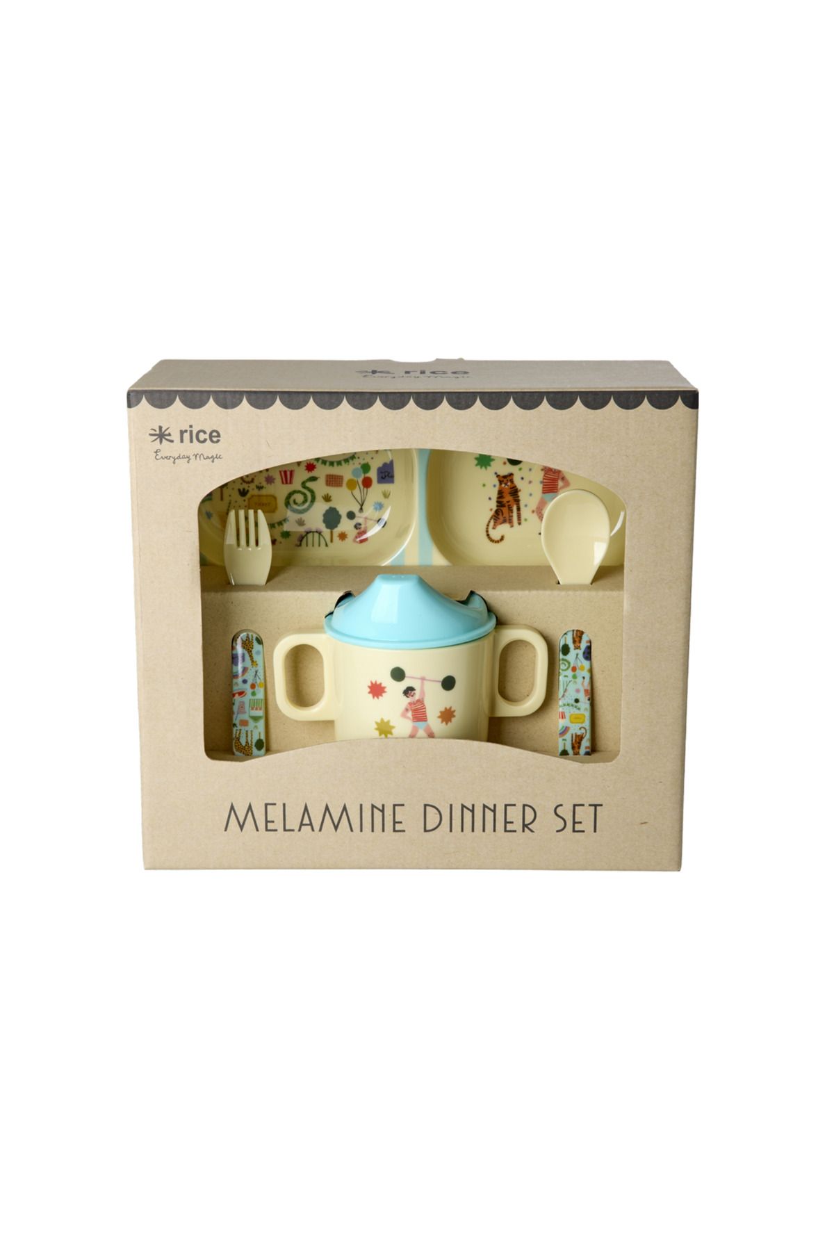 RICE Melamin Çocuk Yemek Seti - Mint Lunapark