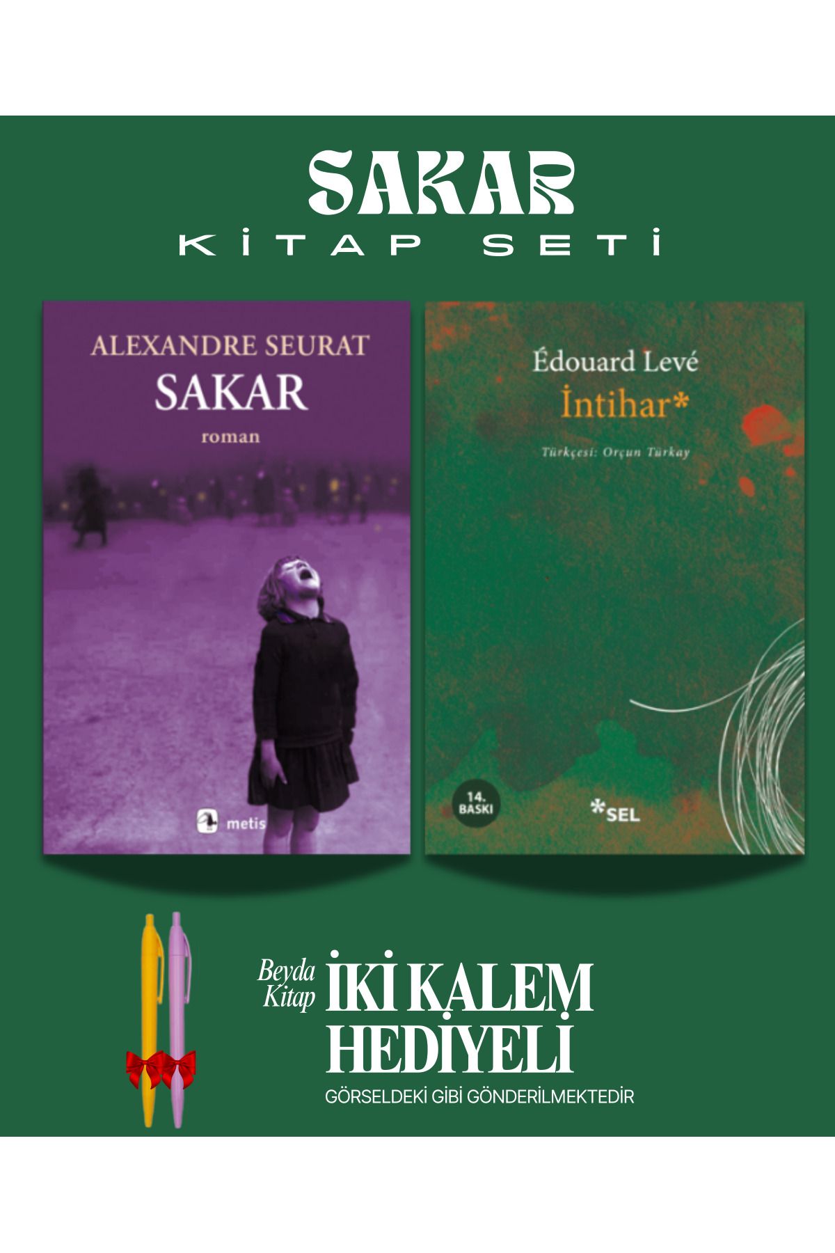 Metis Yayınları Sakar - İntihar - Alexandre Seurat - Kitap Seti - İki Kalem Hediyeli