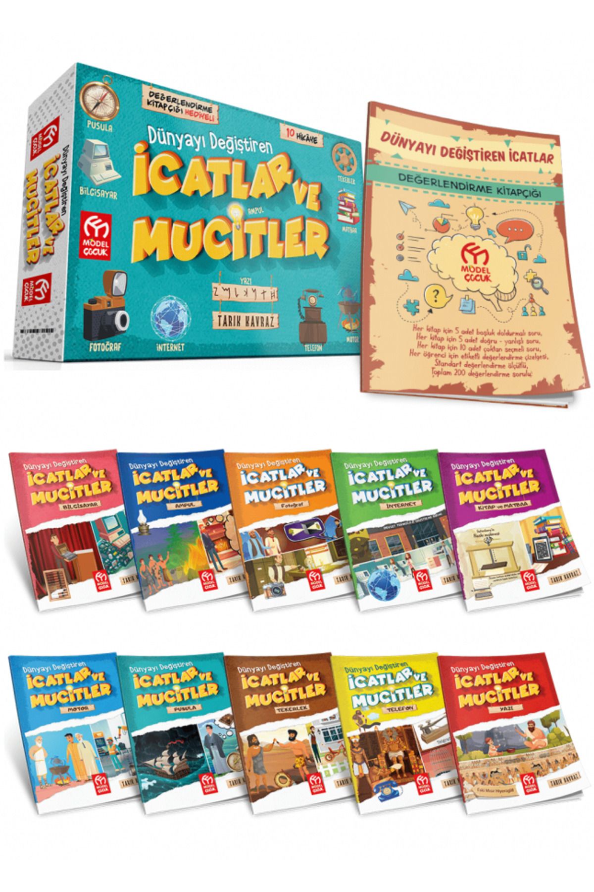 3K YAYIN Model Eğitim Yayınları Dünyayı Değiştiren İCATLAR ve MUCİTLER Hikaye Serisi 10Kitap 3.SINIF 4.SINIF
