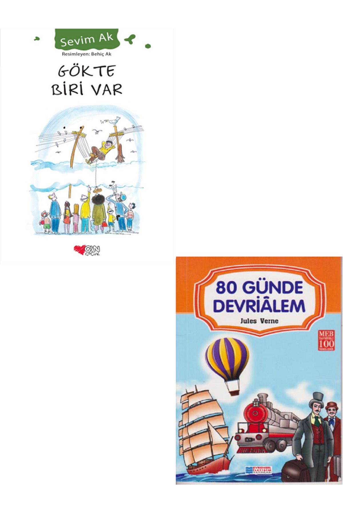 Evrensel İletişim Yayınları Gökte Biri Var + 80 Günde Devrialem 100 Temel Eser / 2 KİTAP SET