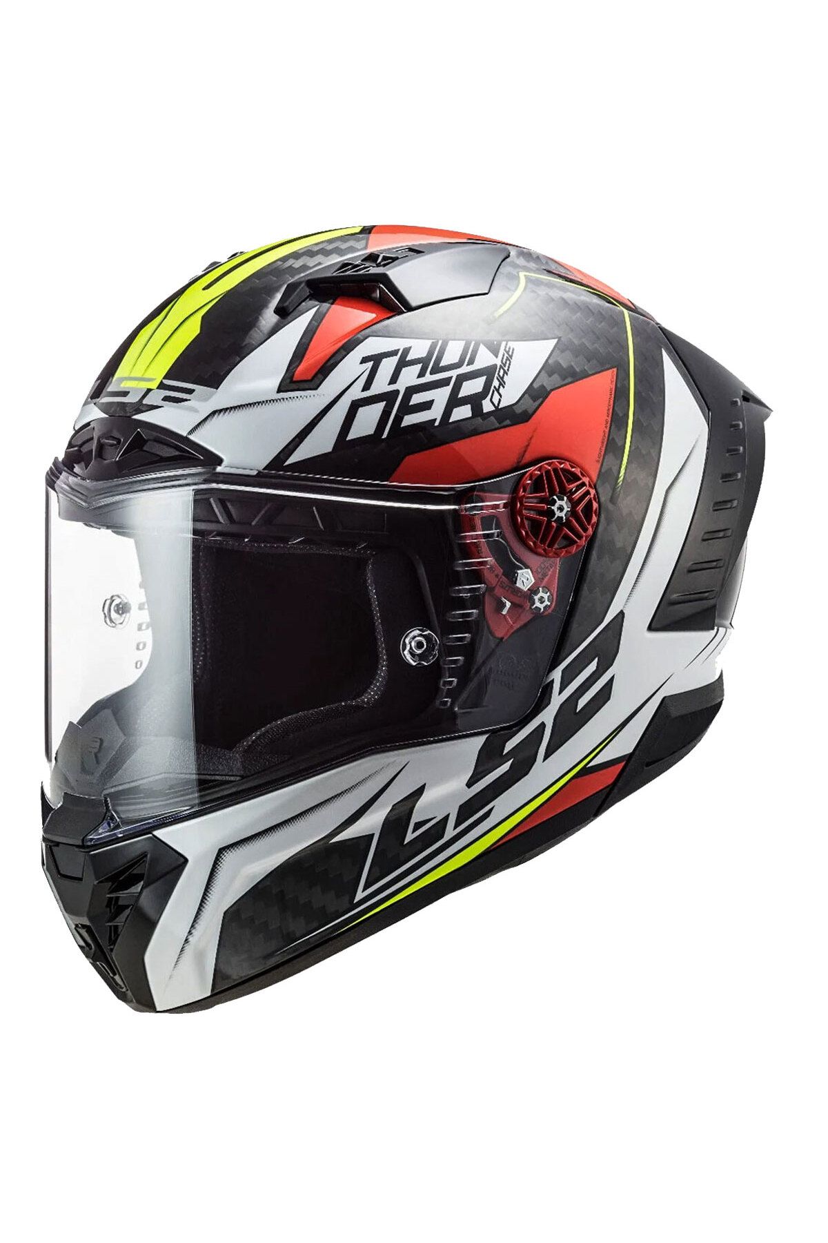 LS2 THUNDER KARBON CHASE BEYAZ-KIRMIZI KASK