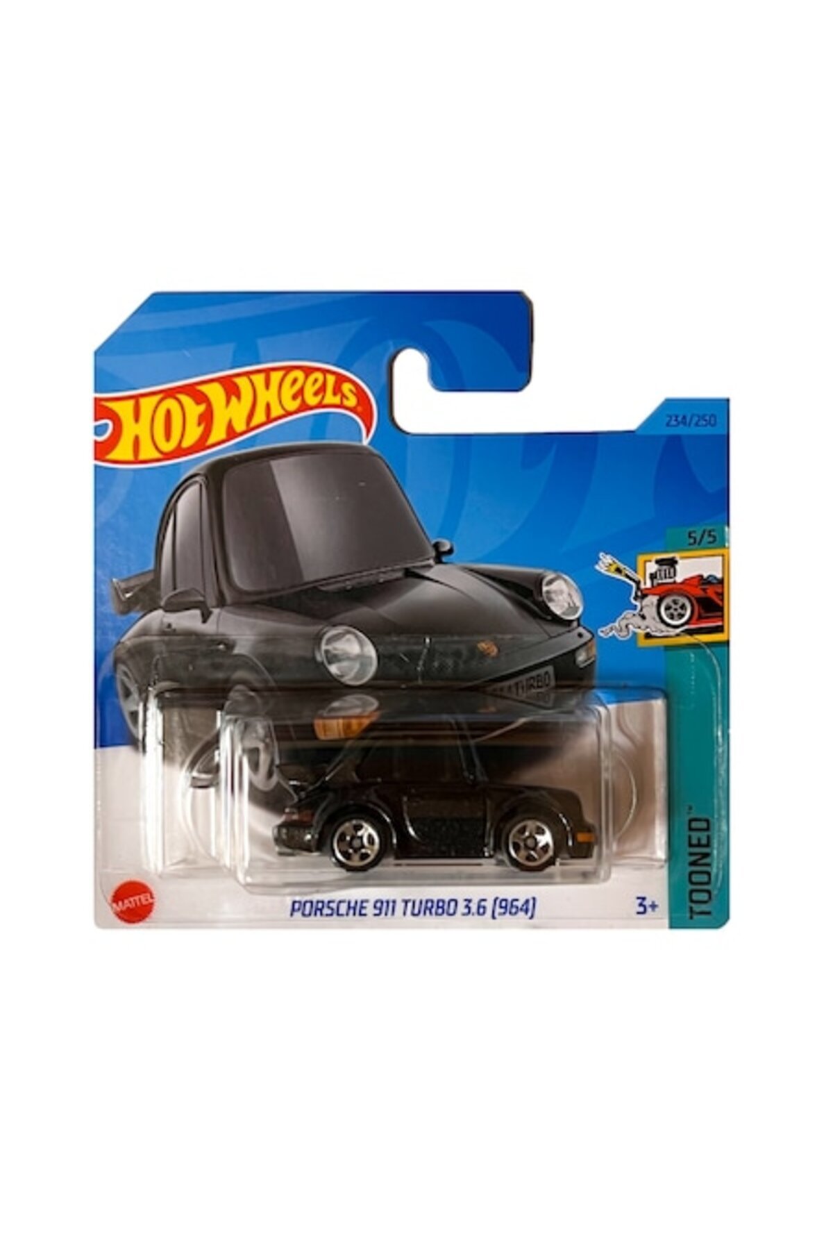 Masinuta metalica Hot Wheels, Porsche 911 Turbo 3.6 Tooned, 1:64, Negru