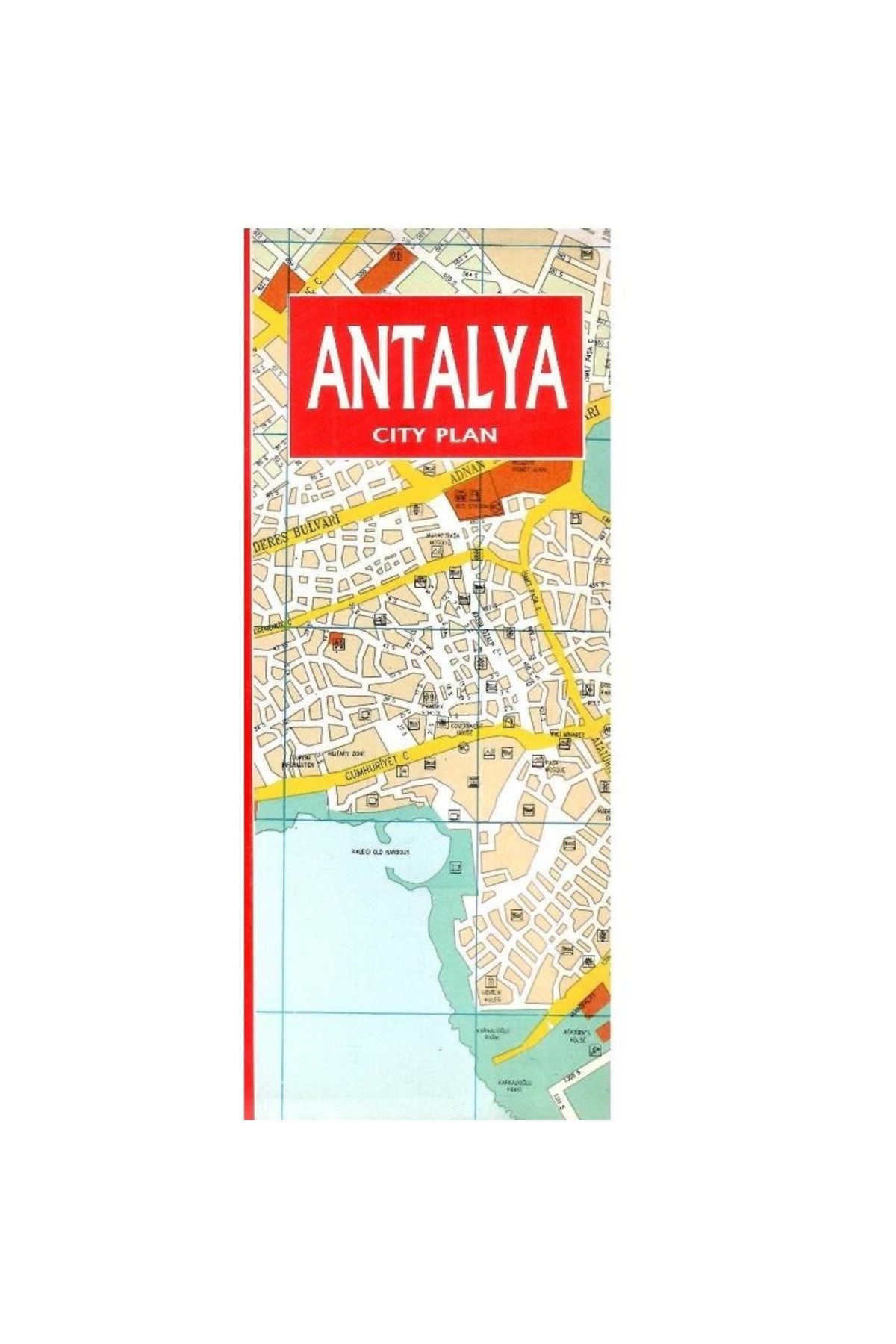 Türk Dil Kurumu Yayınları Türkiye - Antalya - Alanya Map City Plan Arkalı Önlü (Harita)