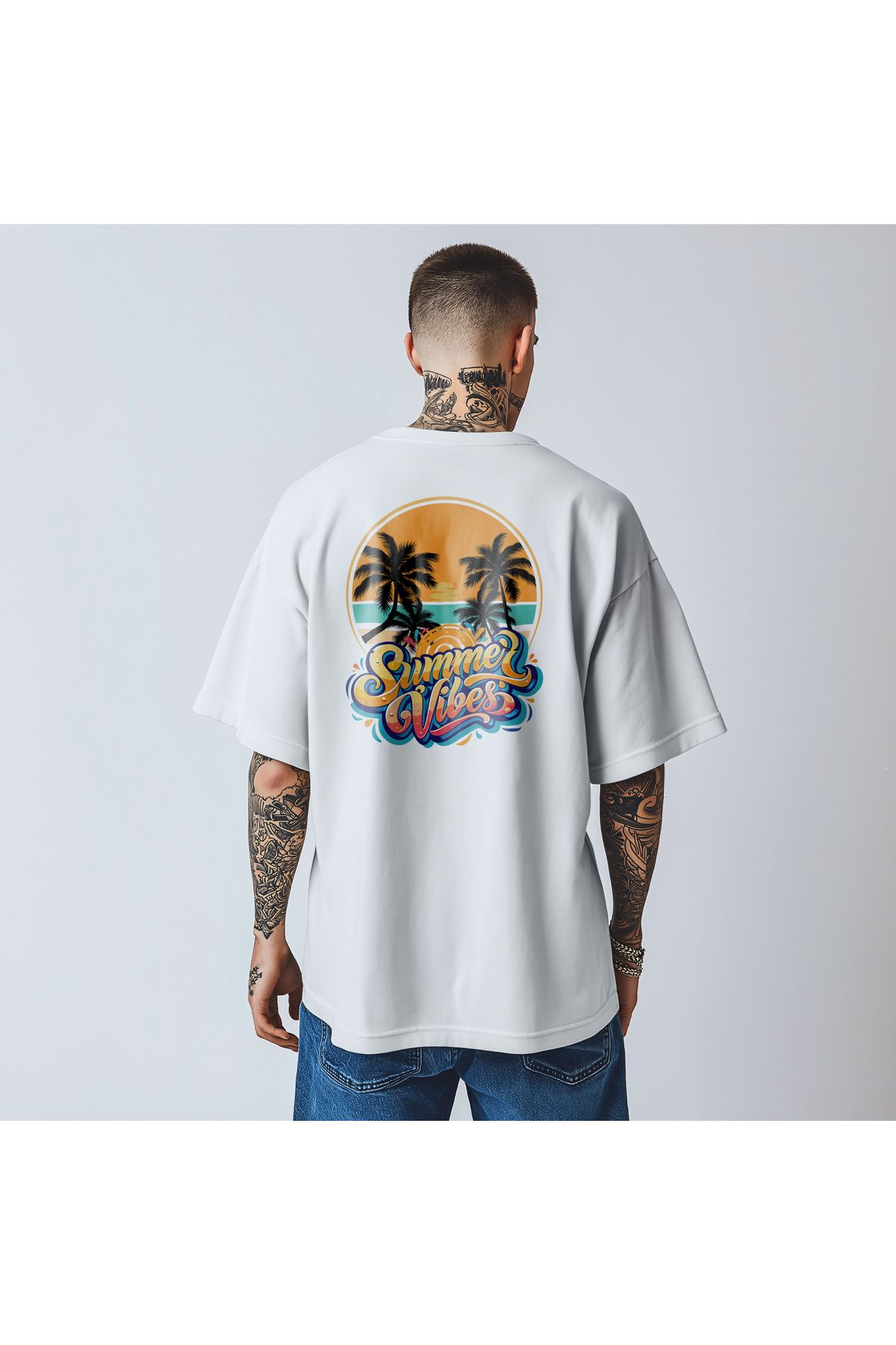 Superheaven Beyaz Oversize Tişört