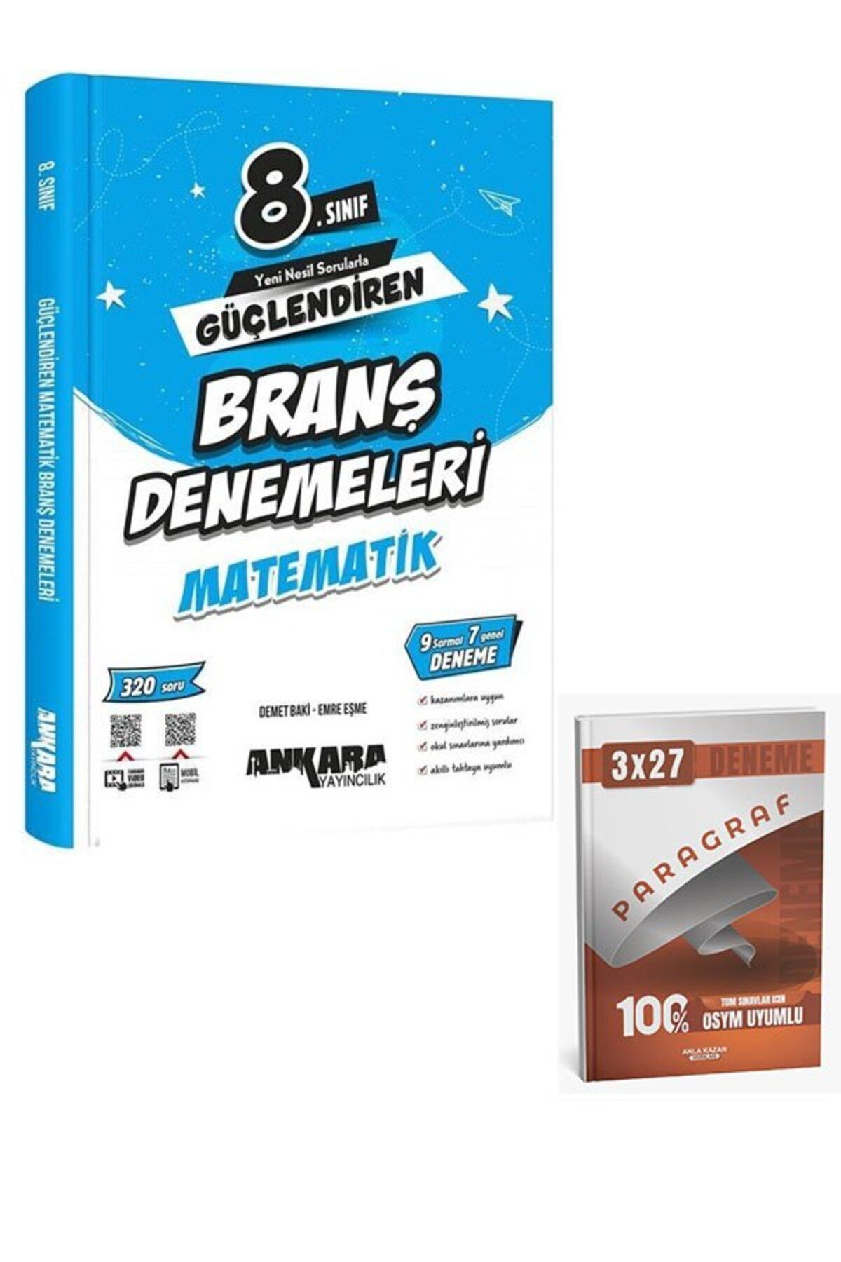 Anla Kazan Yayınları Ankara 2026 8. Sınıf Matematik Güçlendiren Branş Denemeleri+Anla Kazan Paragraf