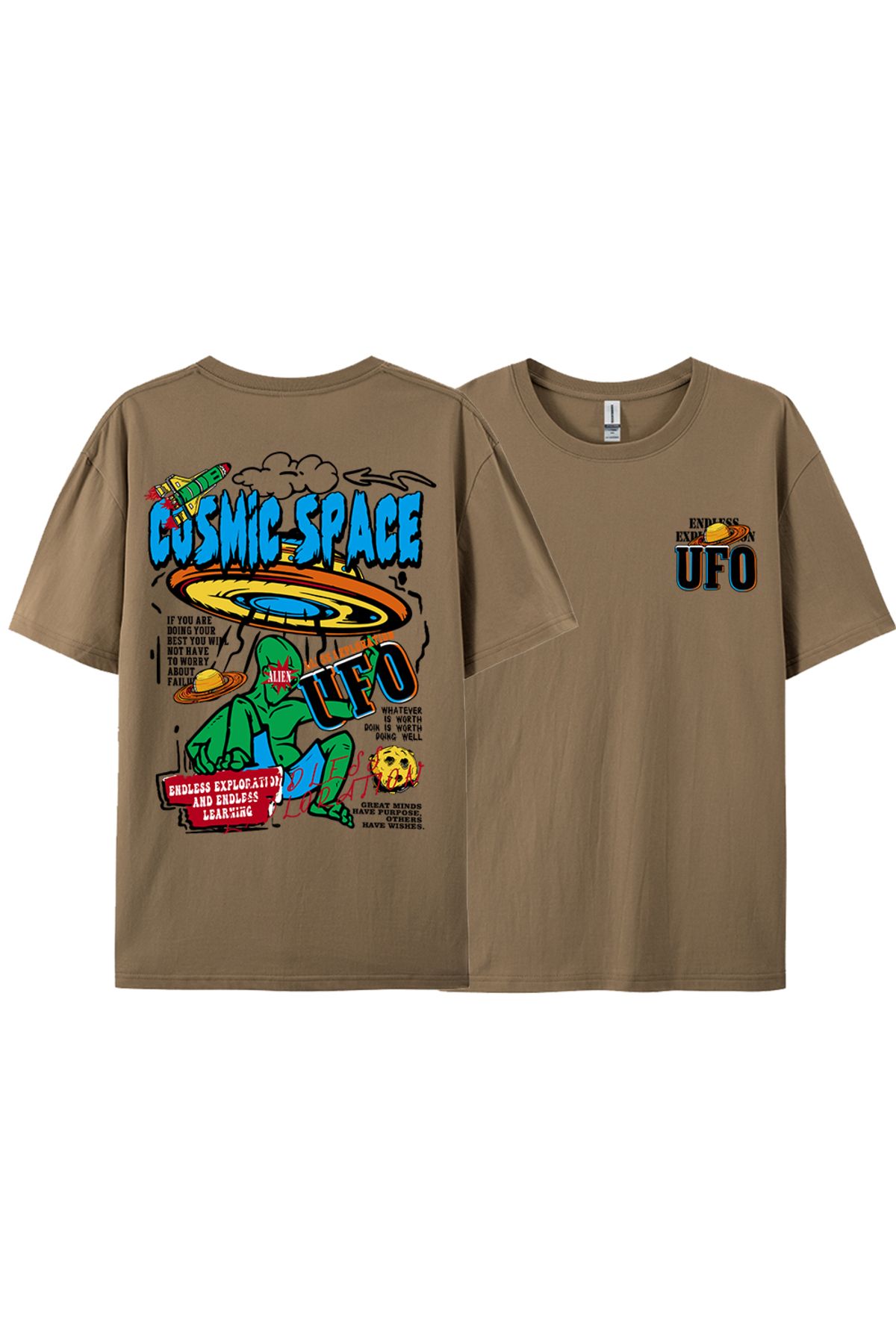StartMore Y2k Vintage Tişört Tee Kozmik uzay Ufo