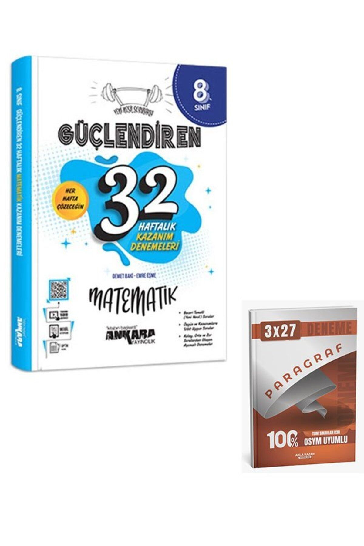 Anla Kazan Yayınları Ankara 2026 8. Sınıf Matematik Güçlendiren 32 Haftalık Kazanım Denemeleri+Anla Kazan Paragraf