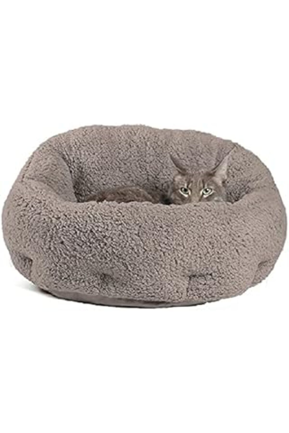 NETWORK ART Kedi Ve Köpek Yatağı, Yumuşak Dokulu, Yıkanabilir Peluş 45 Cm (GRİ)