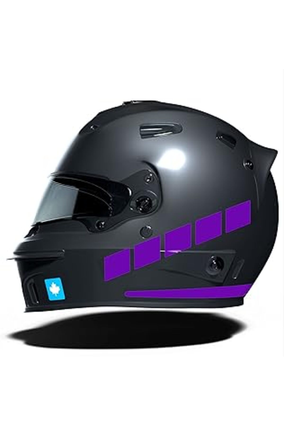 Mu Art Ahşap Çınar Extreme Şerit Tasarımlı Patlıcan Moru Motosiklet Kask Sticker