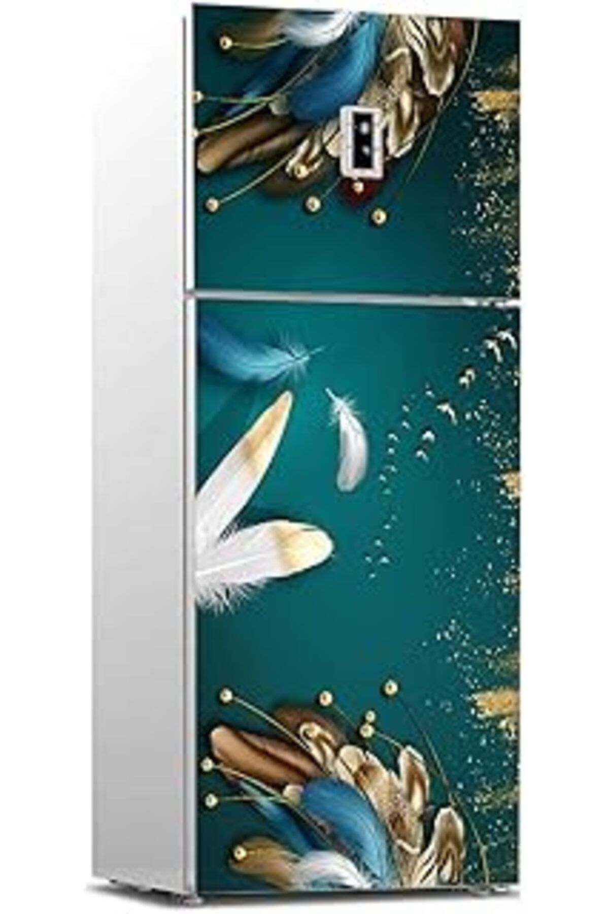 Mu Art Ahşap Buzdolabı Sticker Kaplama Dolap Kaplama Etiketi 3D Renkli Tüyler