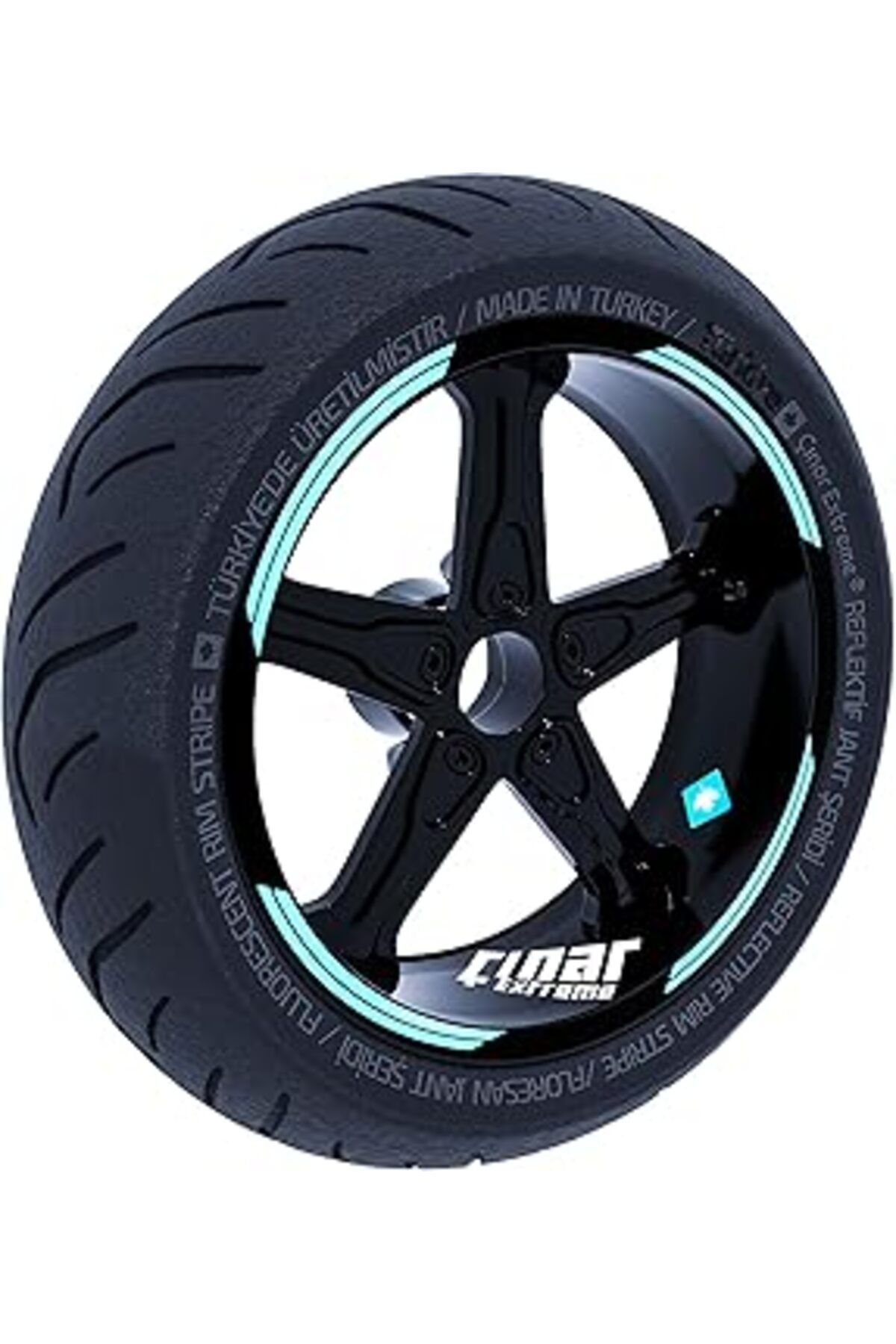 Mu Art Ahşap Çınar Extreme Double Stripe Tasarımlı Nane Yeşili Jant Şeridi Sticker