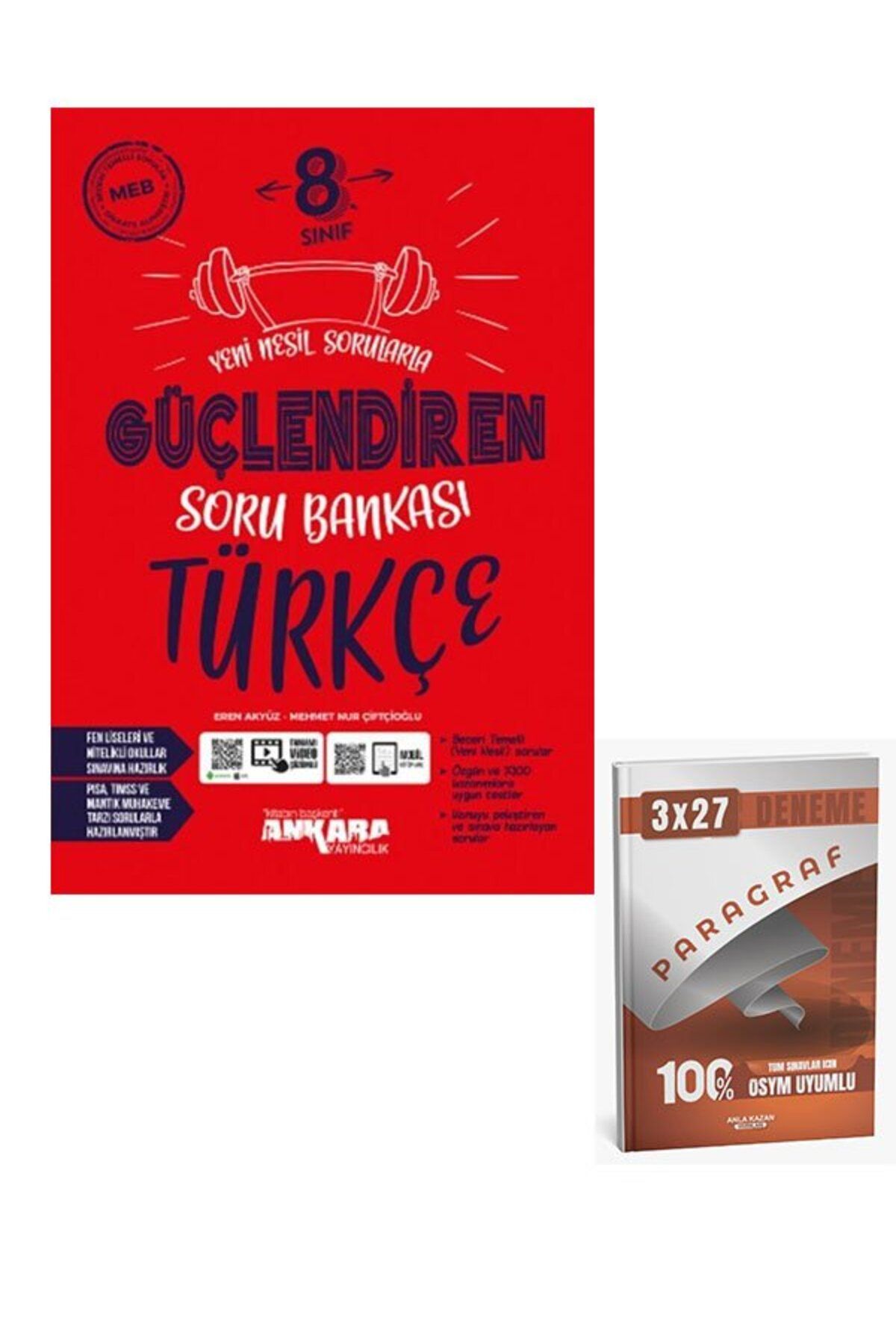 Anla Kazan Yayınları Ankara 2026 8. Sınıf Türkçe Güçlendiren Soru Bankası+Anla Kazan Paragraf