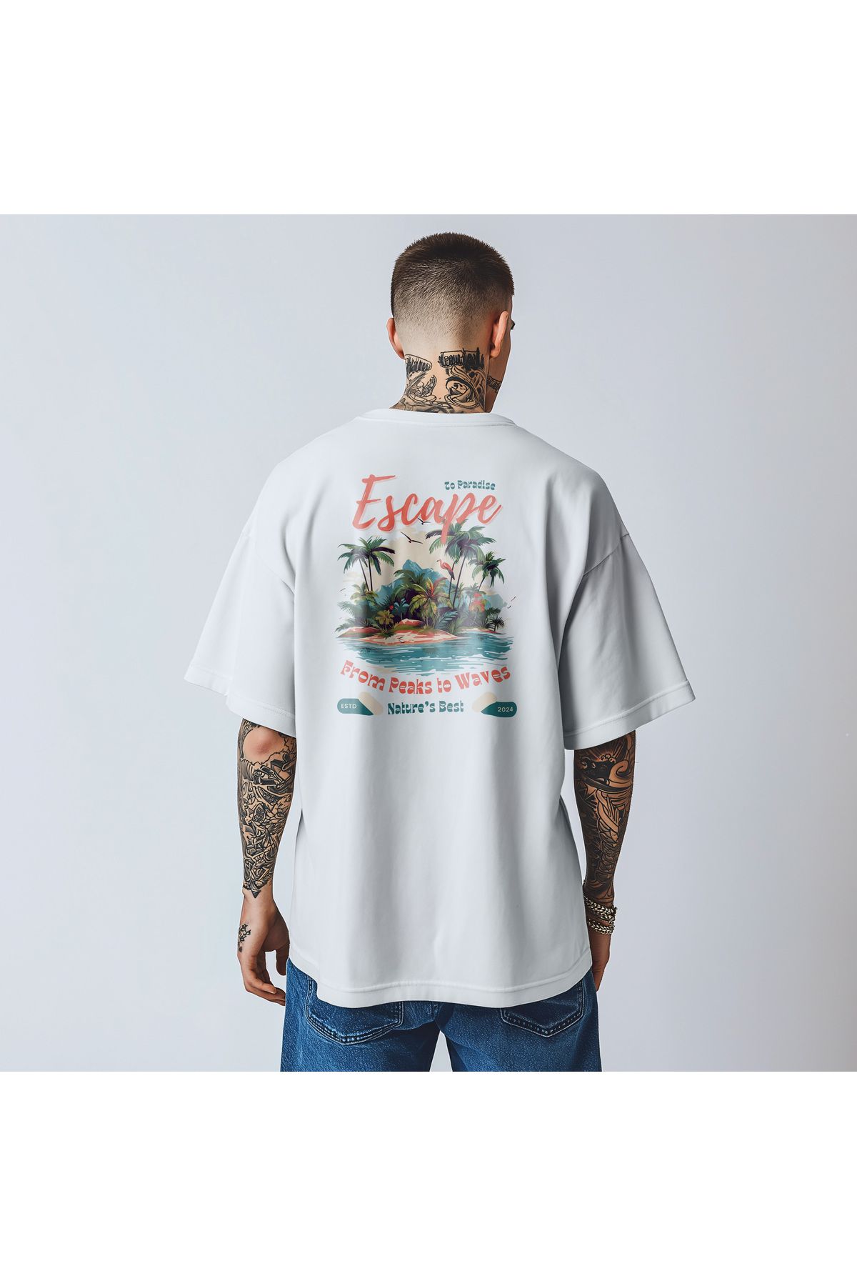 Superheaven Beyaz Oversize Tişört