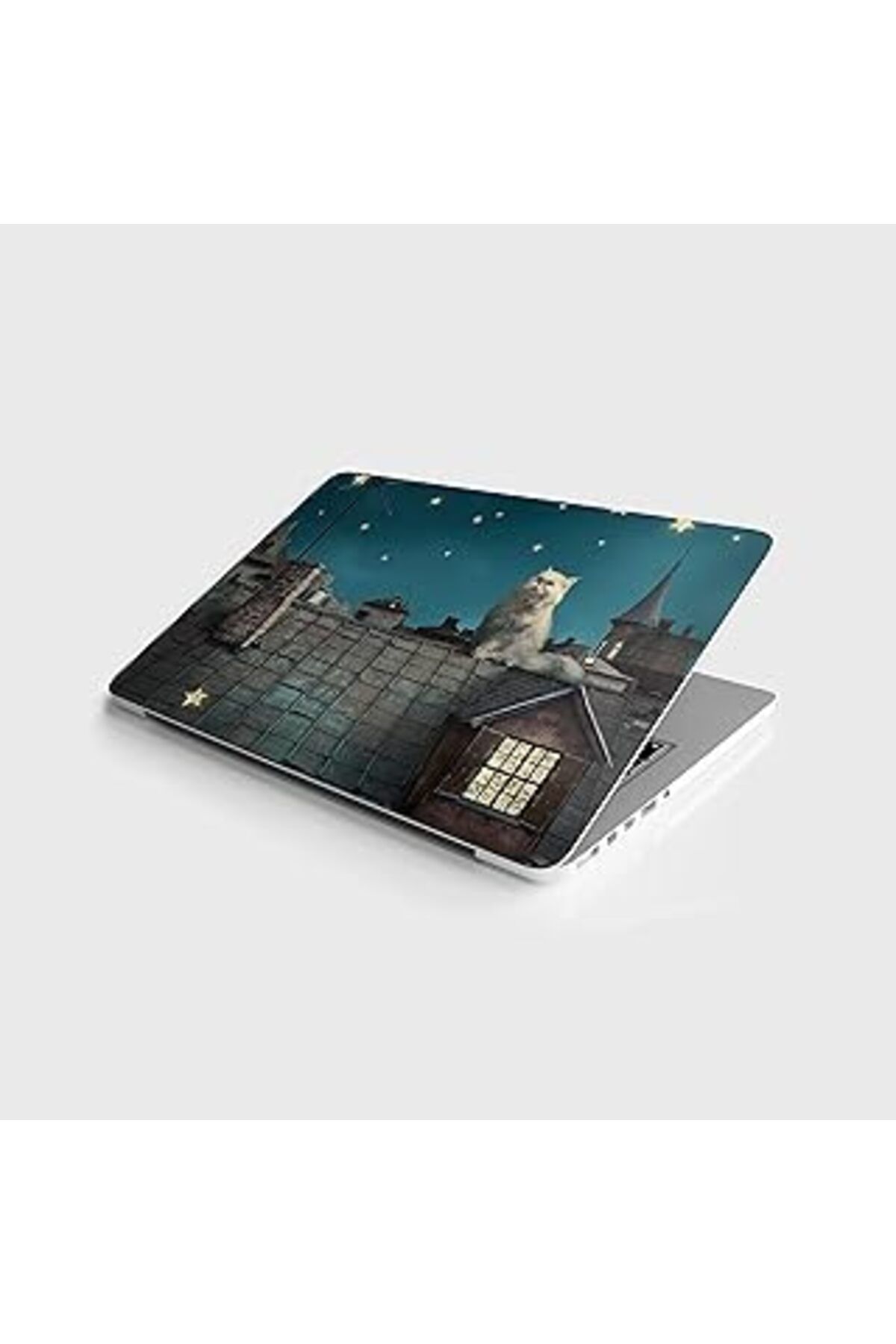 NETWORK ART Laptop Sticker Notebook Pc Kaplama Etiketi Çatıda Kedi