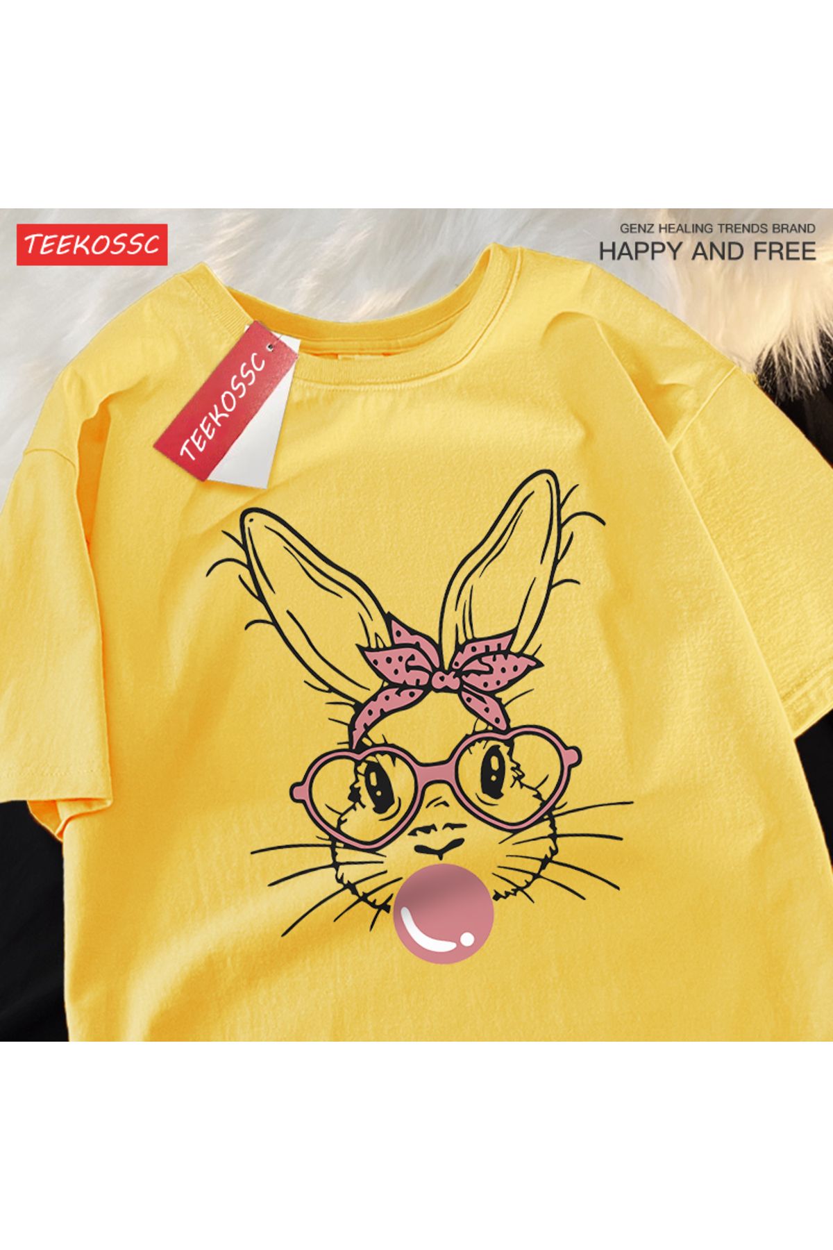 StartMore Y2k Vintage Tişört Tee Kabarcık üfleme moda tavşan