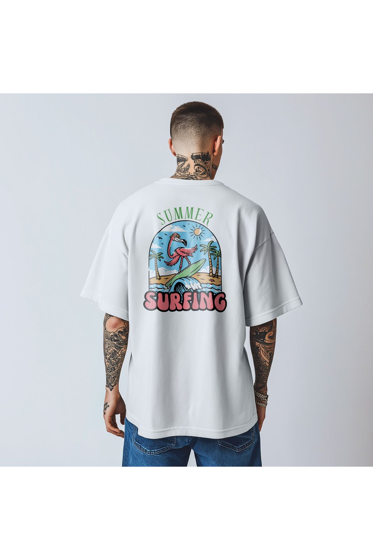Superheaven Beyaz Oversize Tişört