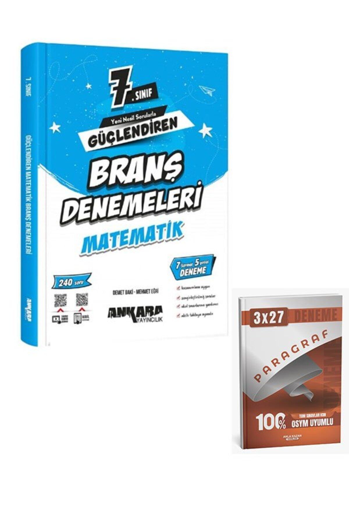Anla Kazan Yayınları Ankara 2026 7. Sınıf Matematik Güçlendiren Branş Denemeleri+Anla Kazan Paragraf