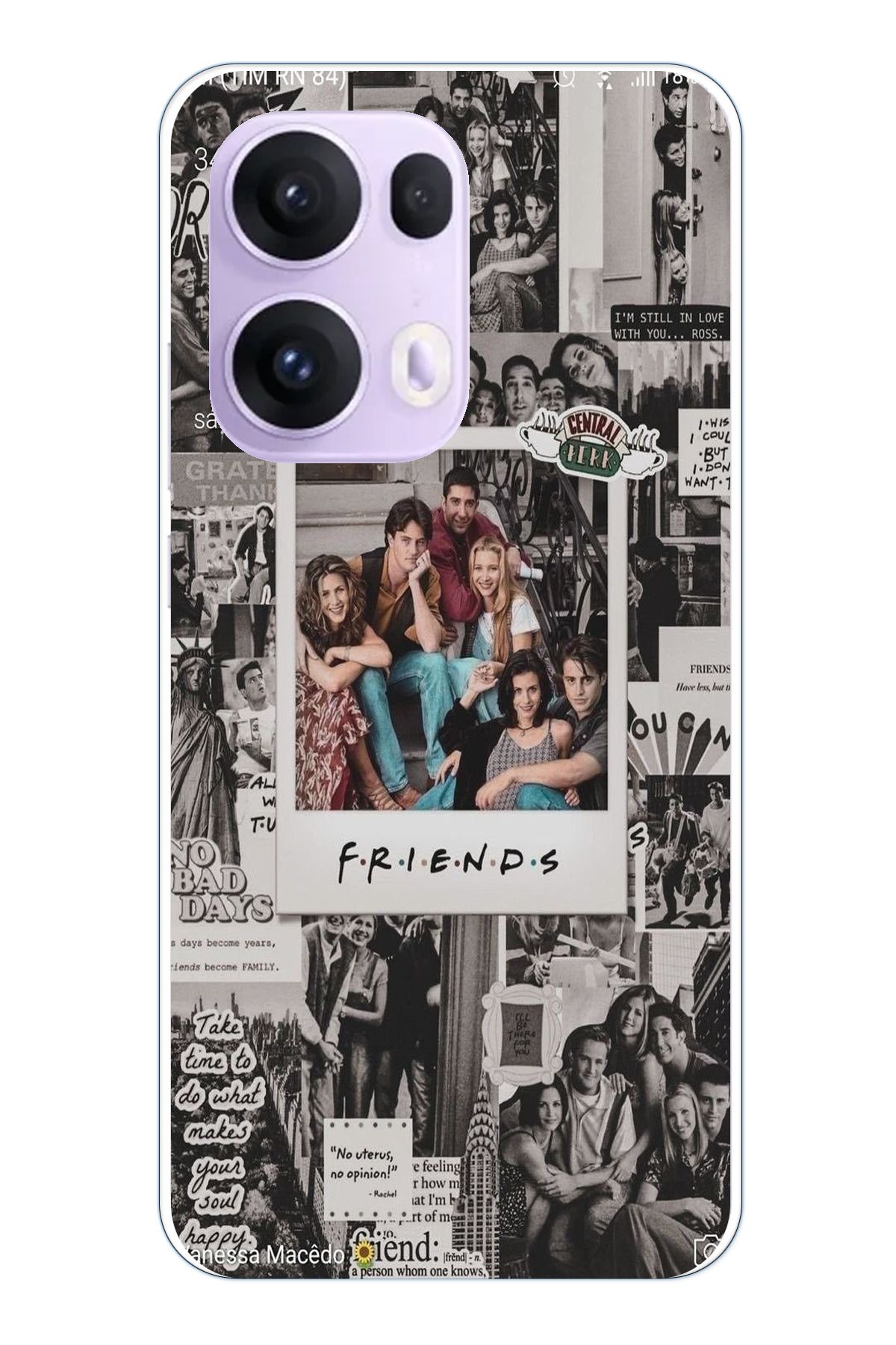 TechTree OPPO Reno 13 PRO Uyumlu Friends Nostalji Tasarımlı Tasarımlı Şeffaf Silikon Kılıf