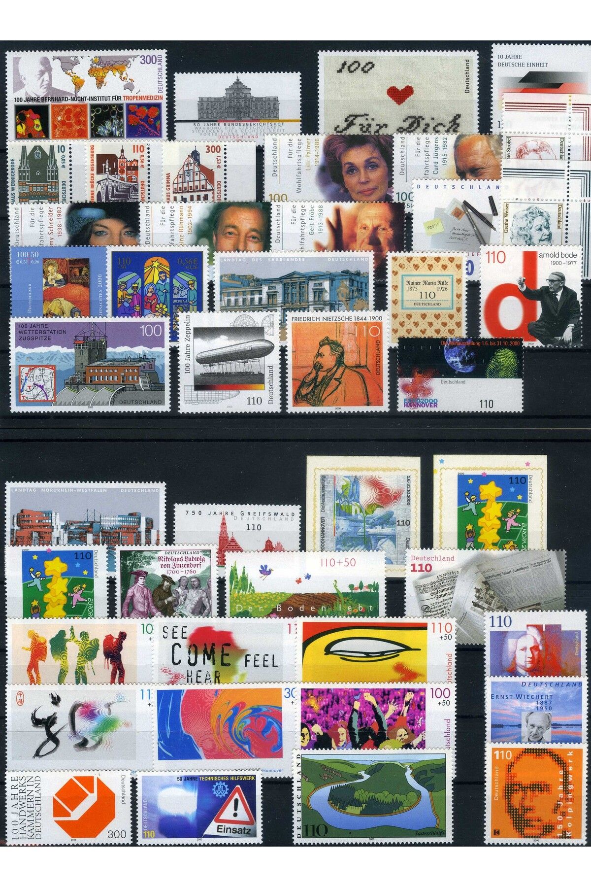 Jupiter Stamps Koleksiyon Pulları,ALMANYA 2000 Yıl Seti,Damgasız,Konsept Hediyelik,Hobi,ASB-017746352