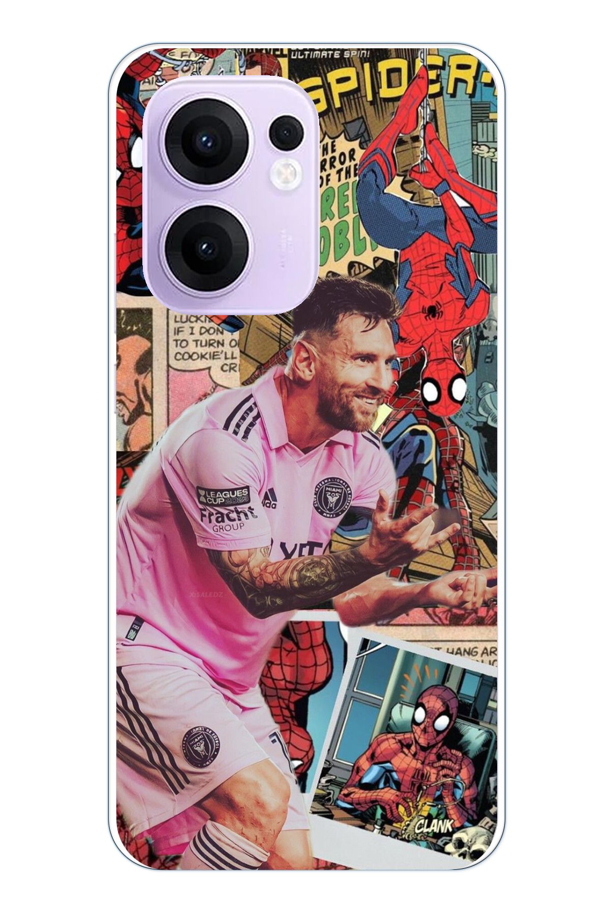 TechTree OPPO Reno 13F Uyumlu Messi Miami Şeffaf Silikon Kılıf