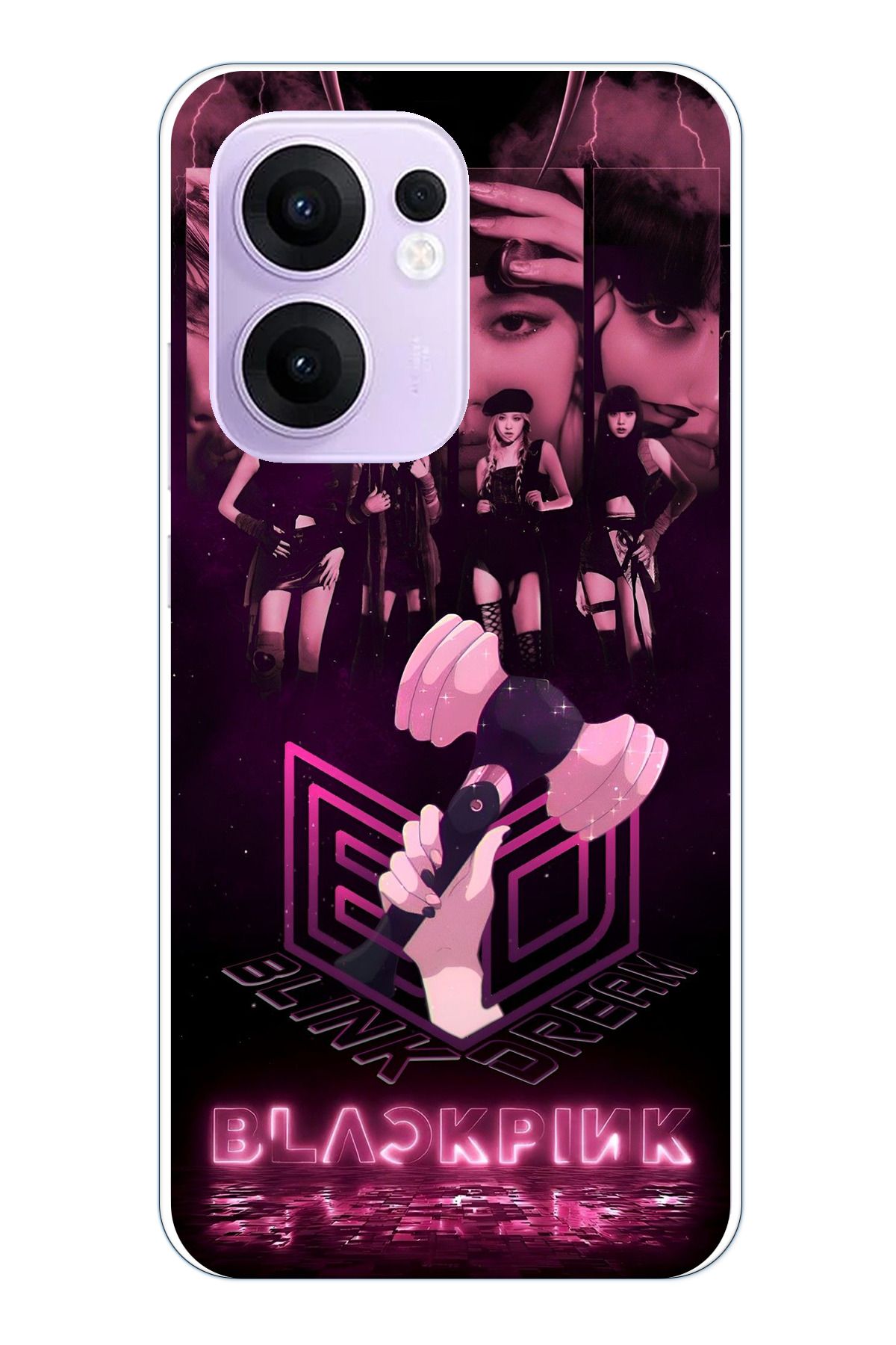 TechTree OPPO Reno 13F Uyumlu Blackpink Poster Şeffaf Silikon Kılıf