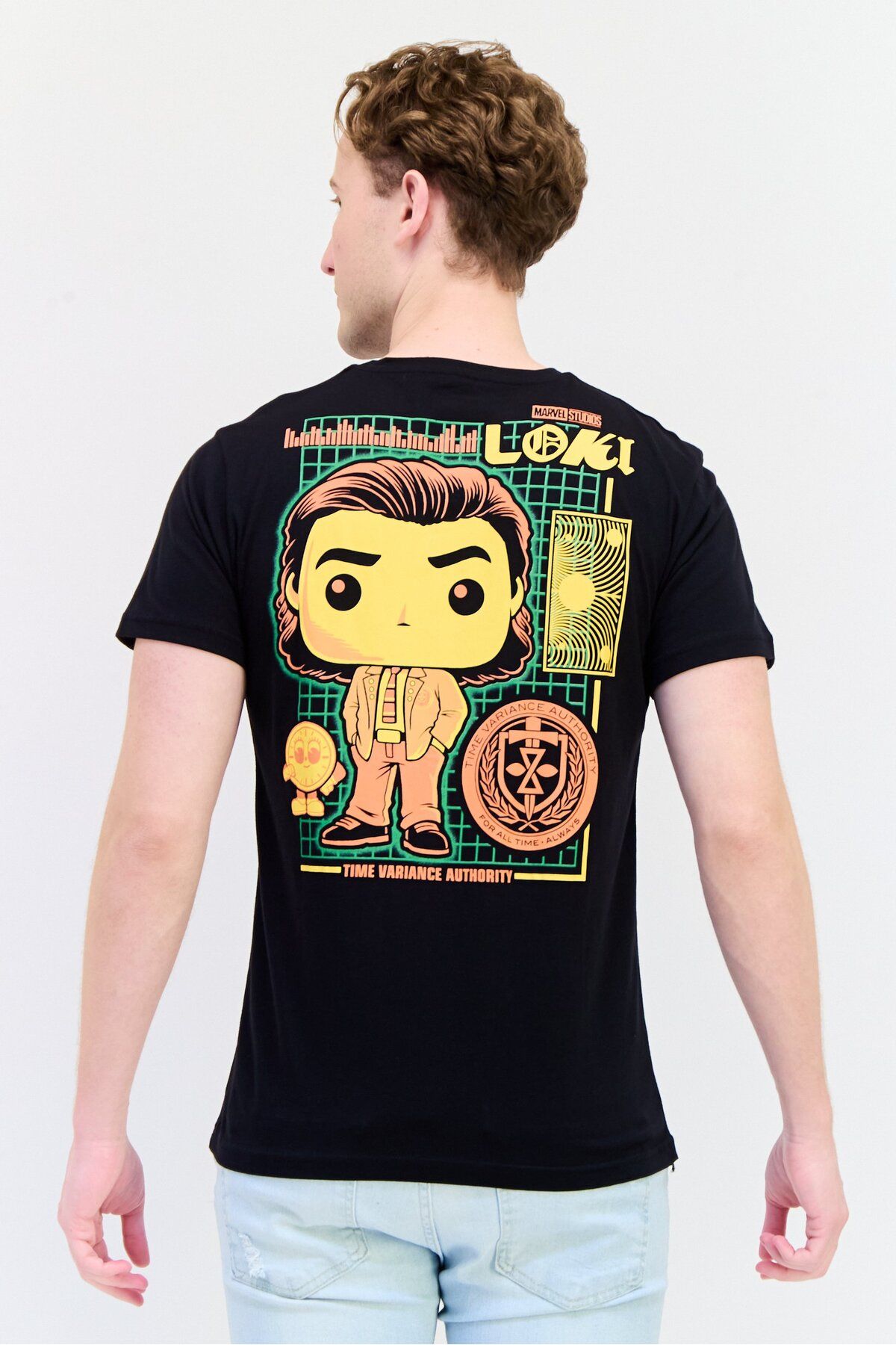 Funko-x Loki Men Crew Neck Graphic Print Short Sleeve T-Shirt, Black 3
