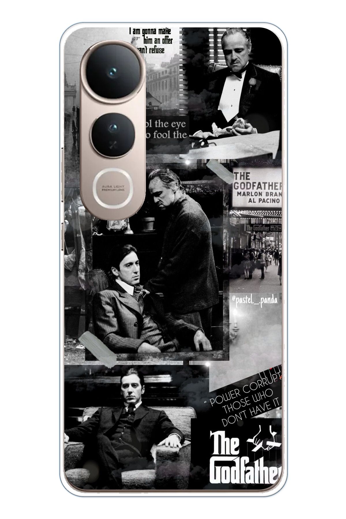 TechTree Vivo V50 Lite Uyumlu The GodFather Baba Film Tasarımlı Şeffaf Silikon Kılıf