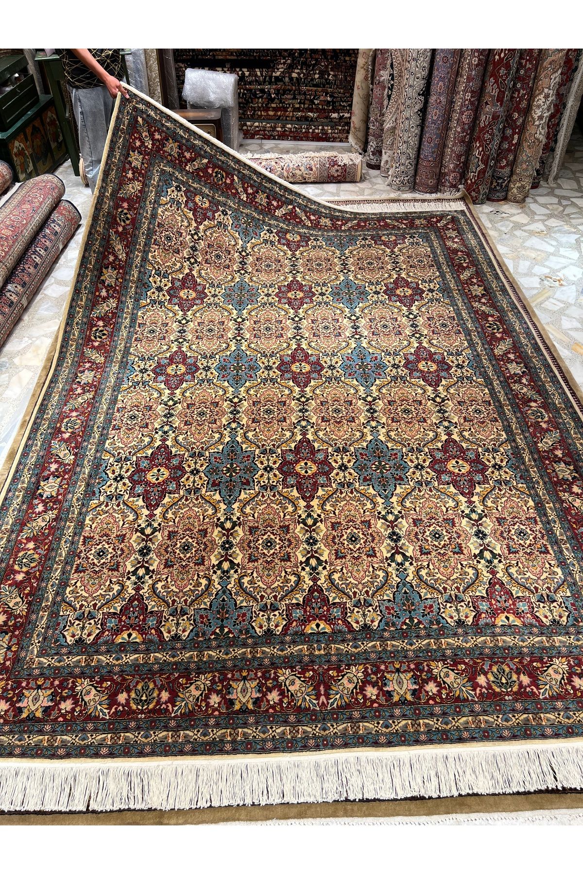 RD RAMAZAN DAĞ EL HALI SANATI El Dokuma Hereke Halısı Yıldızlı Model Sümerbank Dokuma Ebat 330x240