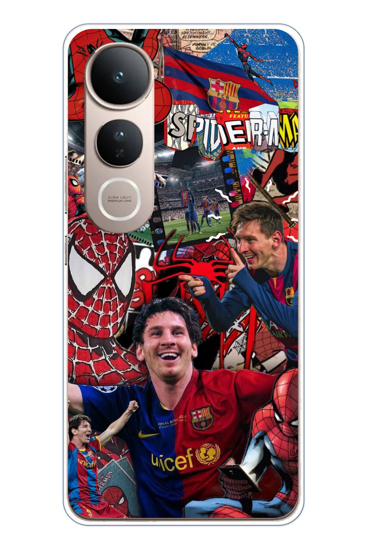 TechTree Vivo V50 Lite Uyumlu Messi Kolaj Şeffaf Silikon Kılıf