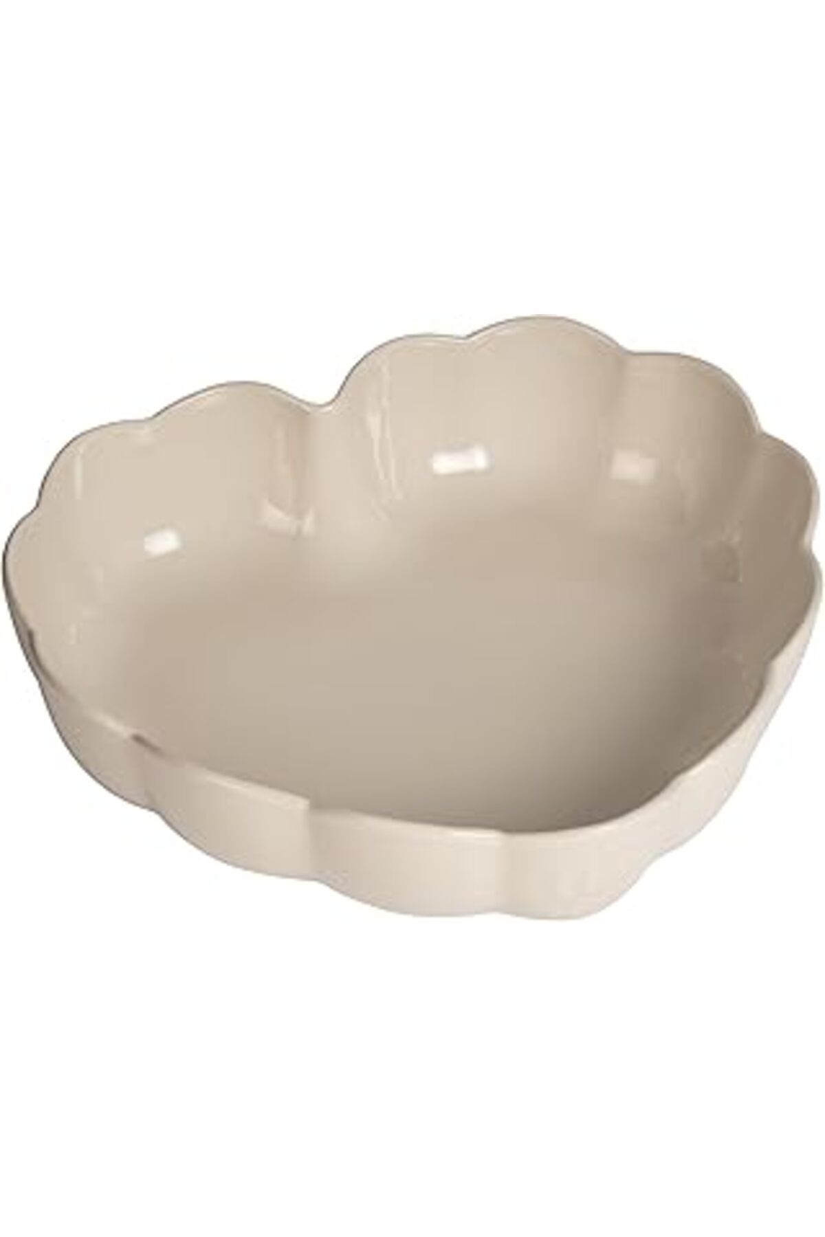 Mu Art Ahşap Emile Henry Madeleine Fırın Kabı Kalp 6,5 X 24,5 X 26,5 Cm Ekru/Clay
