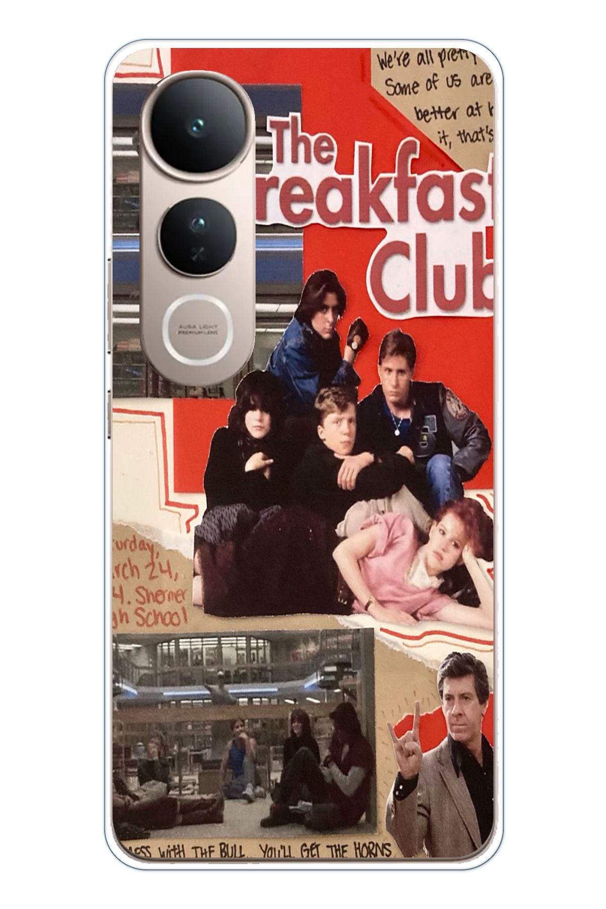 TechTree Vivo V50 Lite Uyumlu Kahvaltı Kulübü - The Breakfast Club Tasarımlı Şeffaf Silikon Kılıf