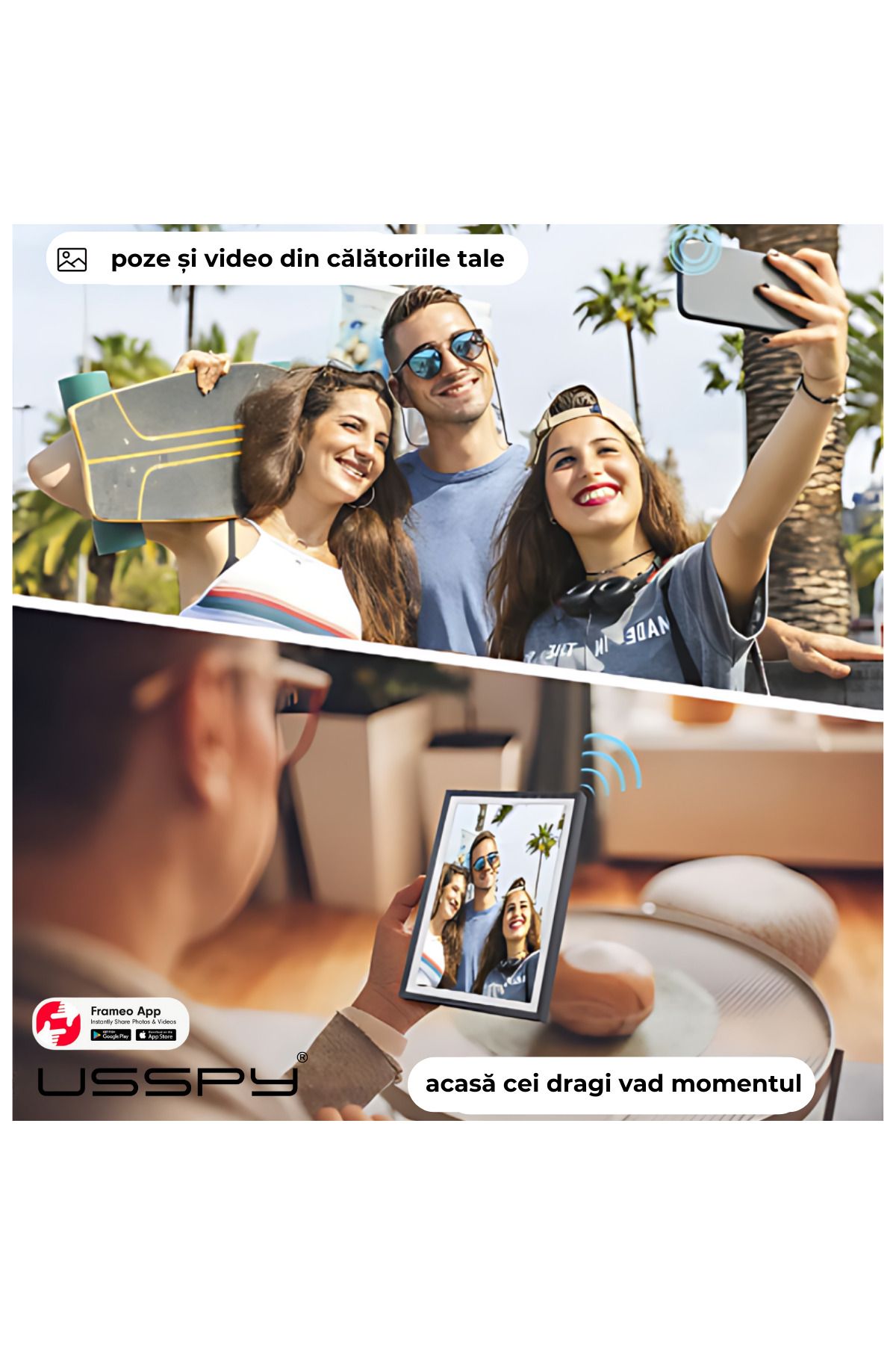 ARMY STORE-WIFI digital photo frame, 10.1 inch HD IPS Touchscreen, 16GB internal memory, Frameo app 7