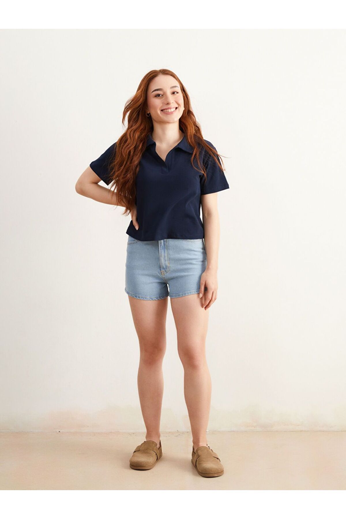 LC Waikiki Mavi Petite Dar Fit Kadın Jean Şort