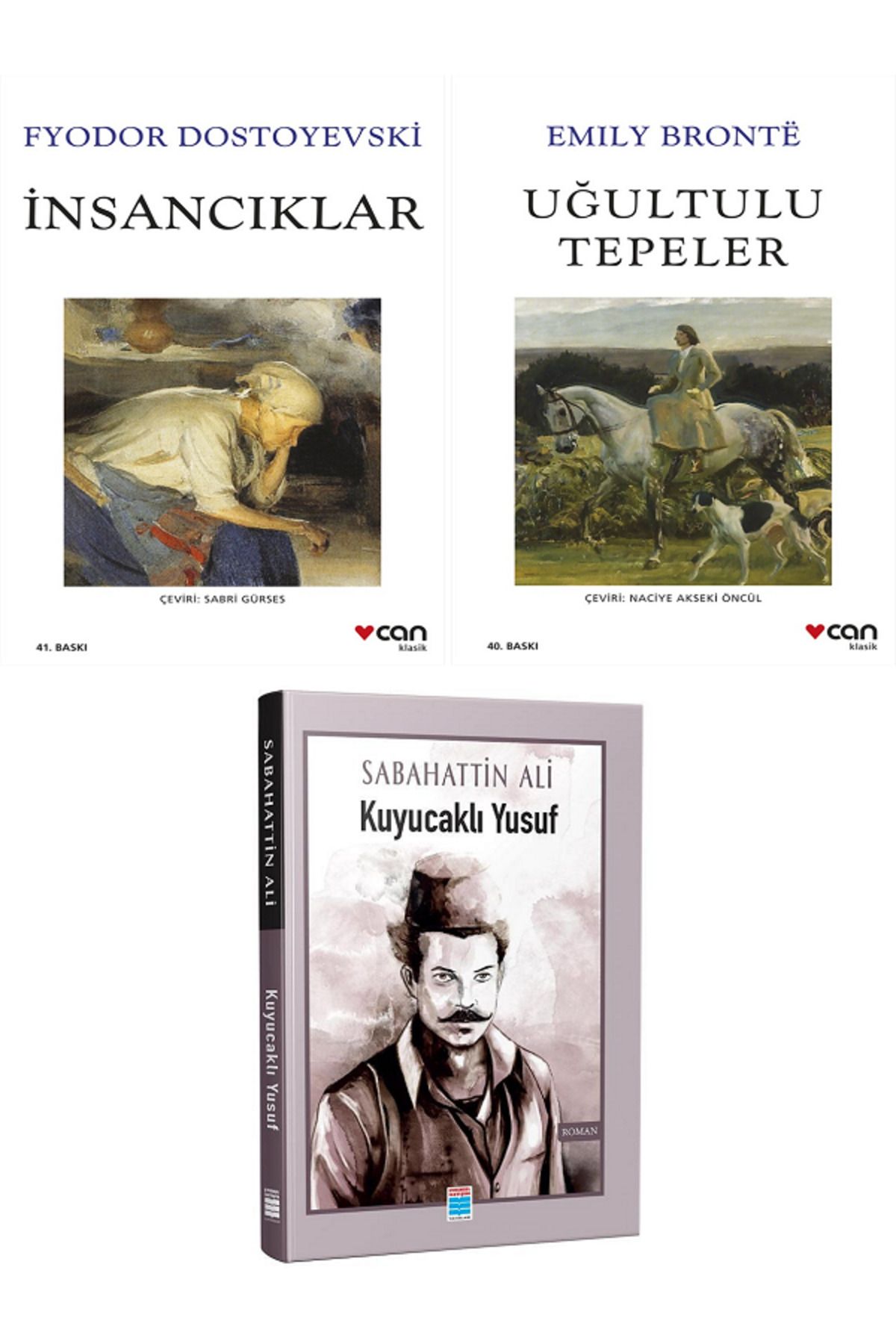 Evrensel İletişim Yayınları İnsancıklar + Uğultulu Tepeler + Evrensel Kuyucaklı Yusuf / 3 KİTAP SET