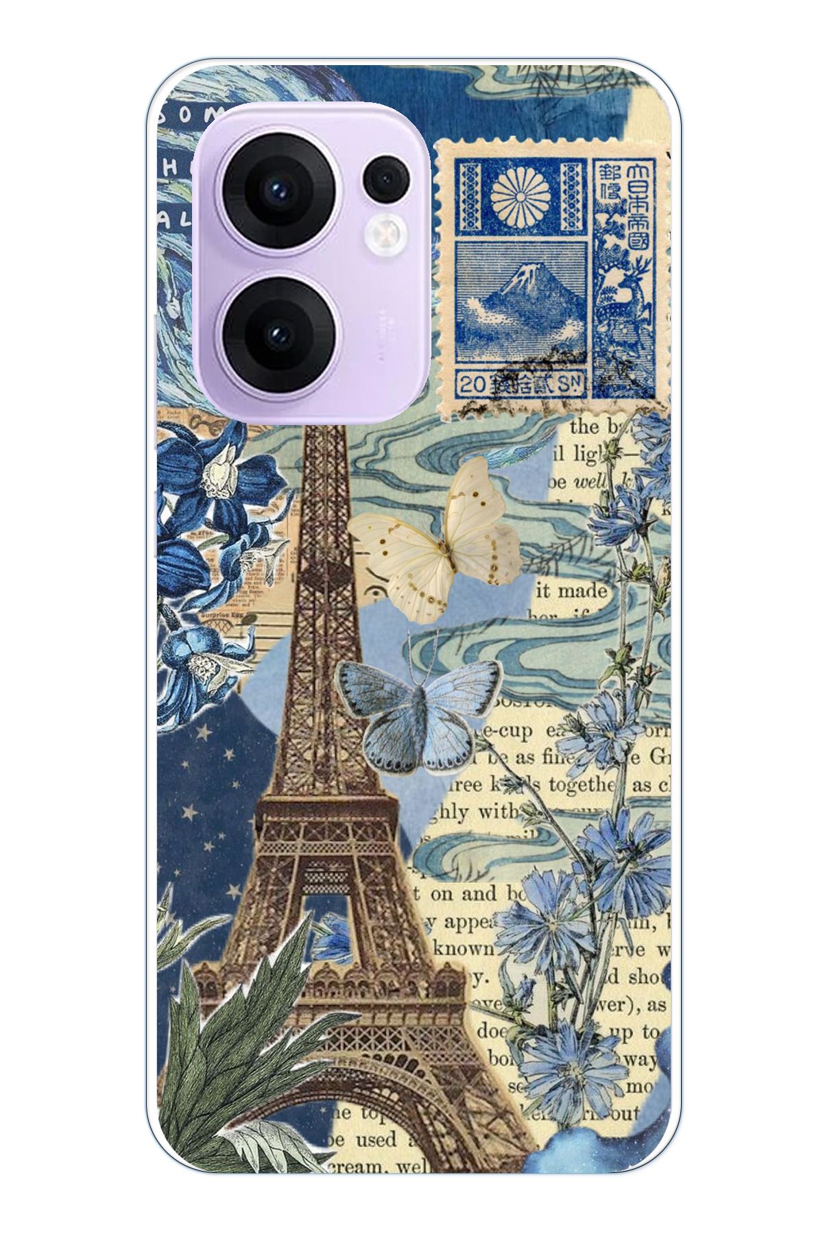 TechTree OPPO Reno 13F Uyumlu Paris ve Eyfel Kulesi Şeffaf Silikon Kılıf