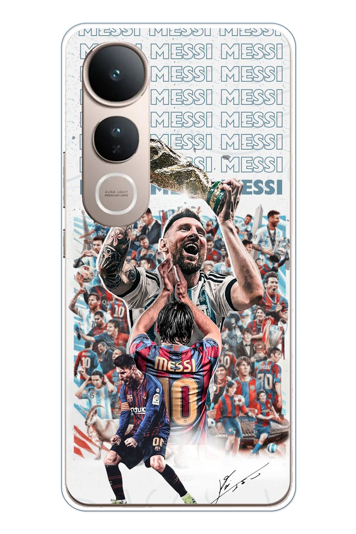 TechTree Vivo V50 Lite Uyumlu Messi Dünya Kupası Şeffaf Silikon Kılıf
