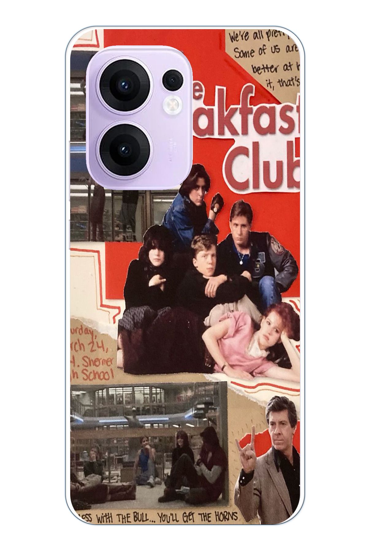 TechTree OPPO Reno 13F Uyumlu Kahvaltı Kulübü - The Breakfast Club Tasarımlı Şeffaf Silikon Kılıf