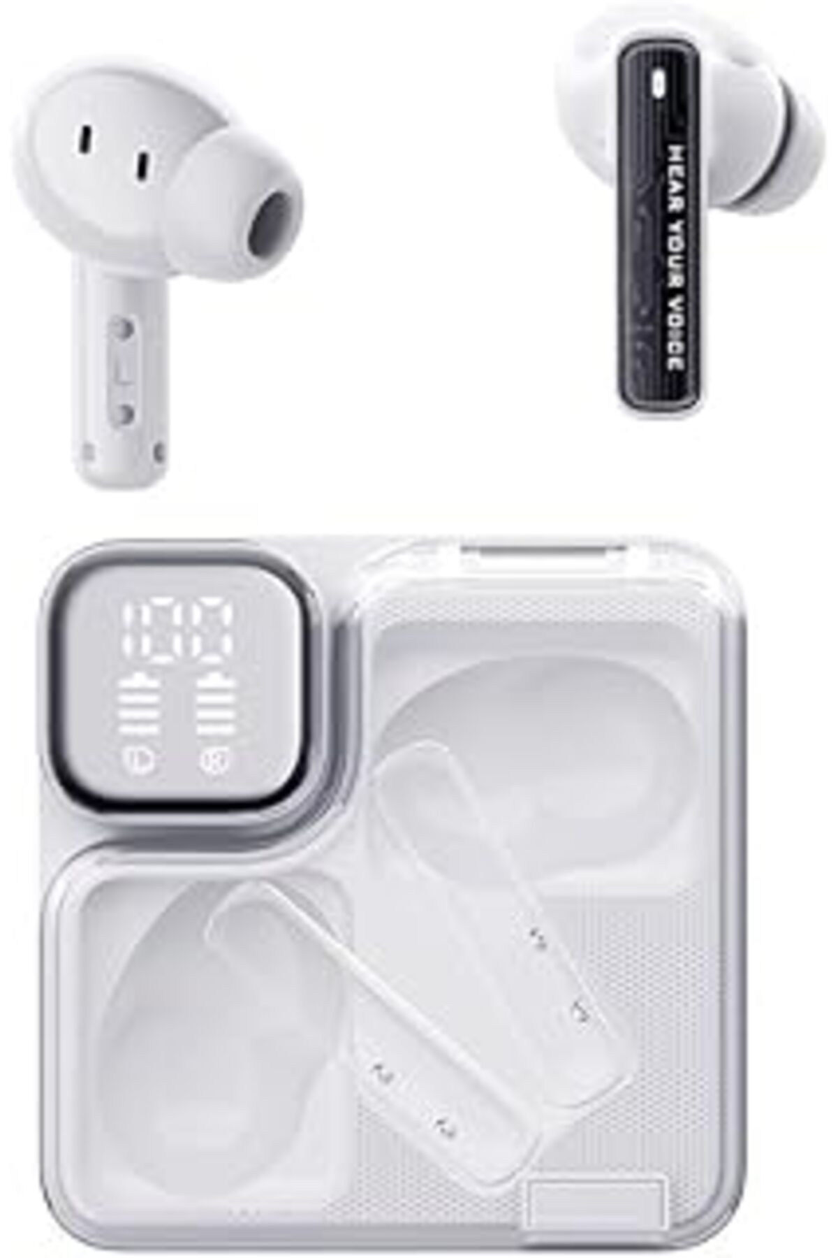 NETWORK ART Qcy T31 Melobuds Neo Enc 4 Mikrofon Dijital Güç Göstergesi Bluetooth 5.3 Kablosuz Kulaklık Beyaz