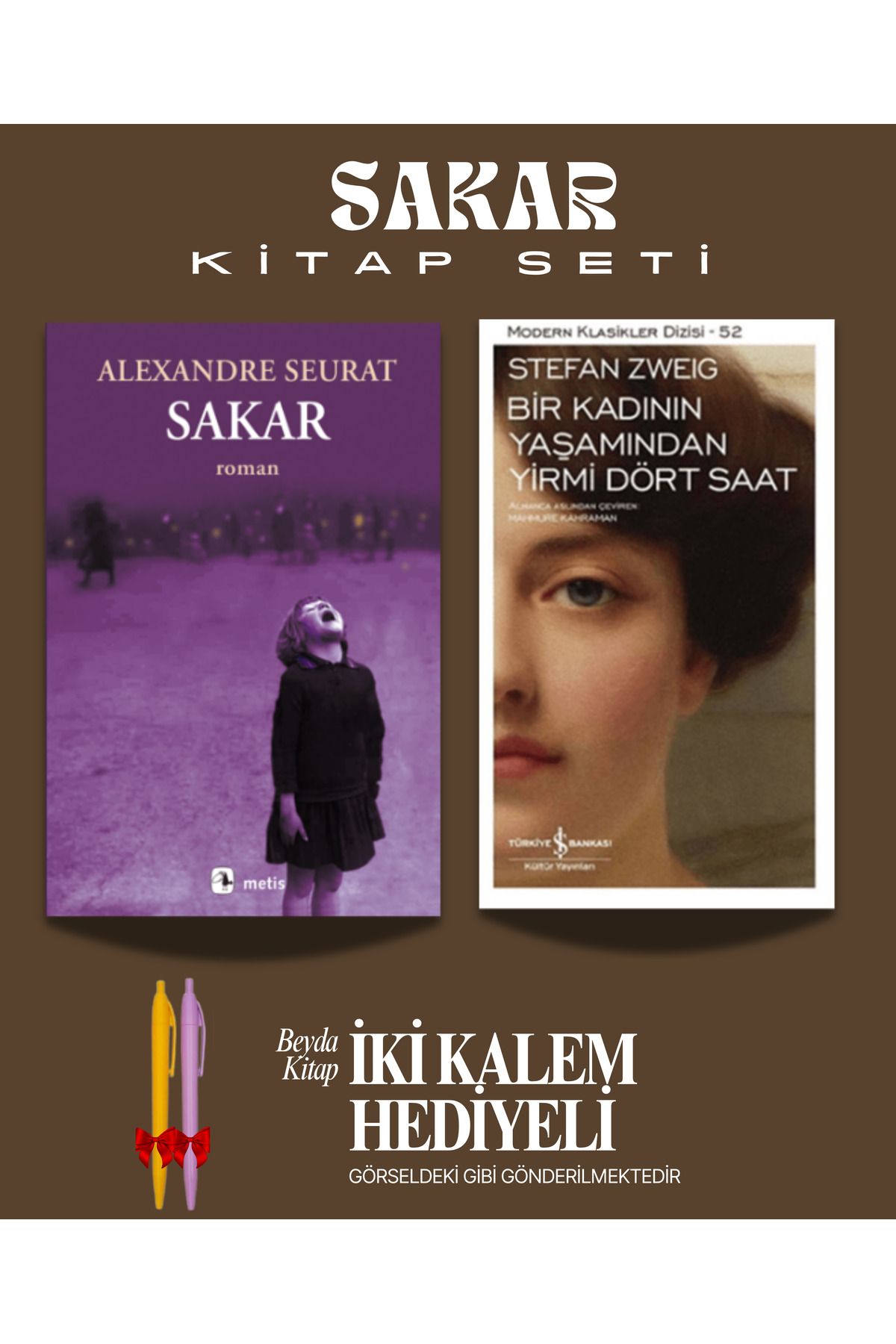 Metis Yayınları Sakar - Bir Kadının Yaşamından - Alexandre Seurat - Kitap Seti - İki Kalem Hediyeli