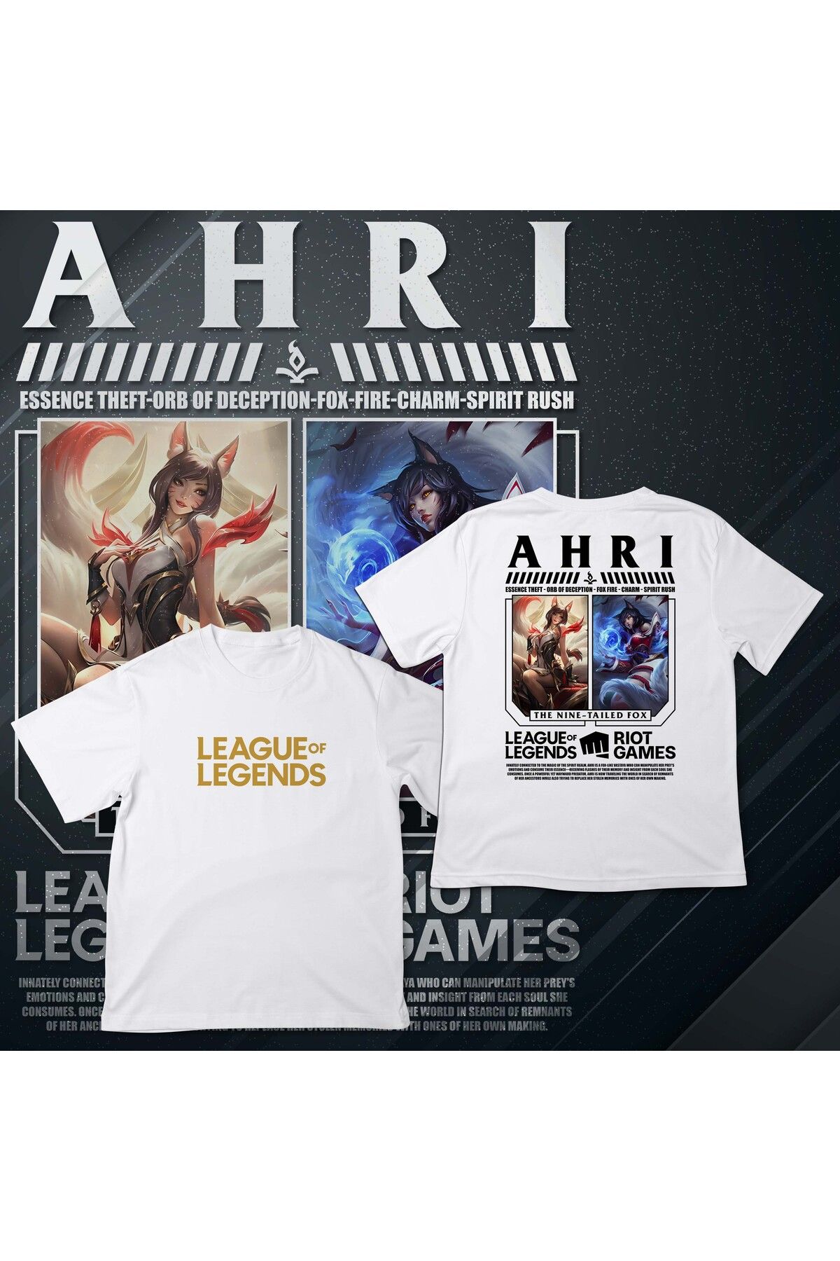 EZ Design League of Legends - AHRI - Baskılı Oversize T-shirt
