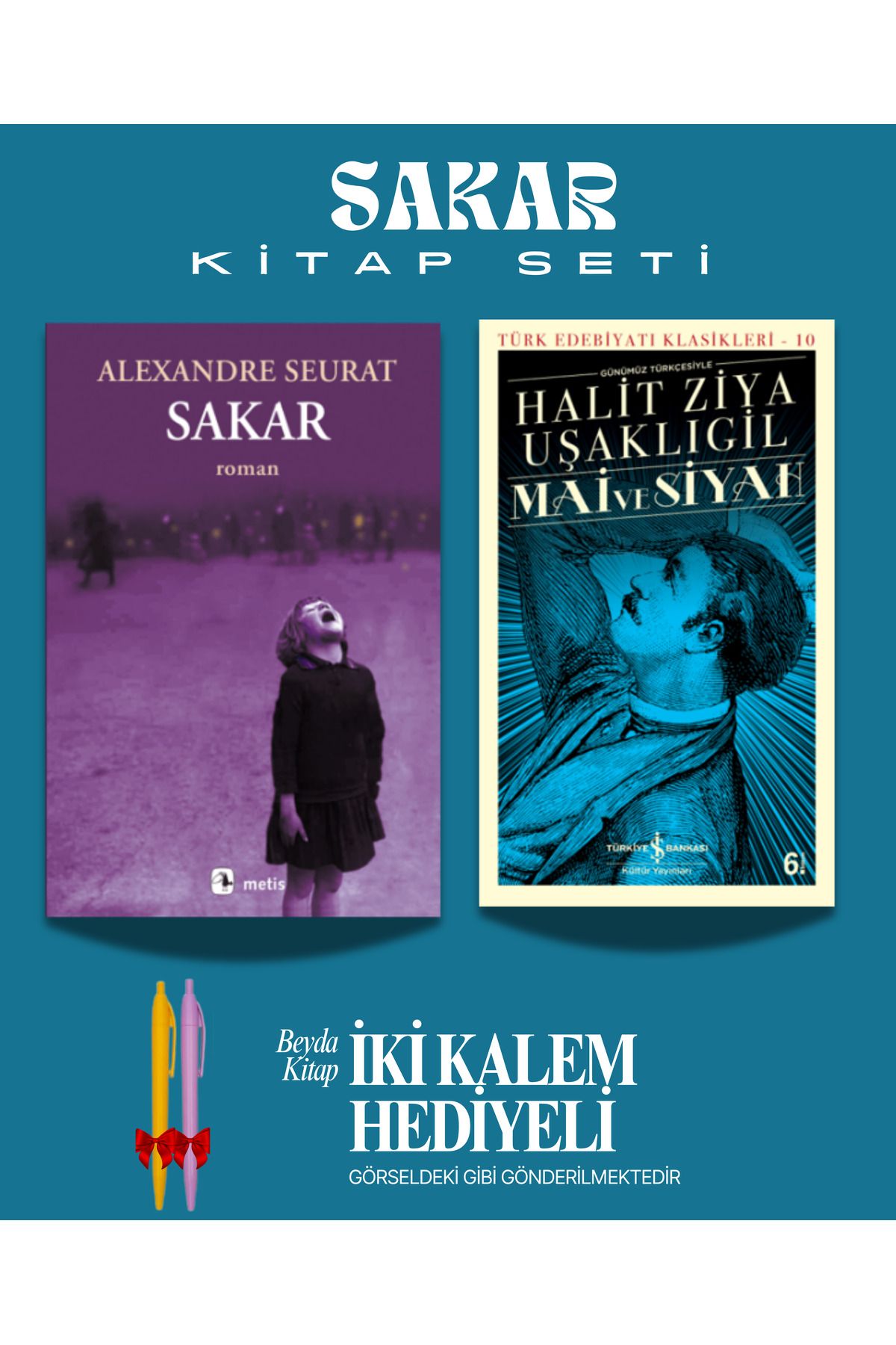 Metis Yayınları Sakar - Mai ve Siyah - Alexandre Seurat - Kitap Seti - İki Kalem Hediyeli
