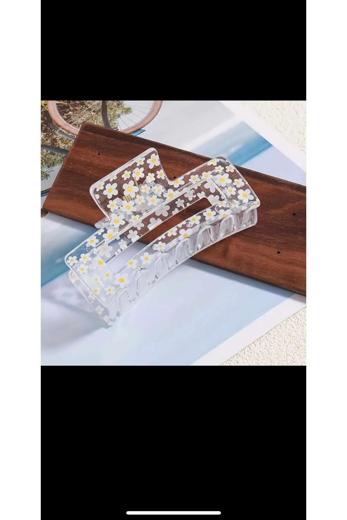 EMKSHOP PAPATYA DESENLİ ŞEFFAF MANDAL TOKA
