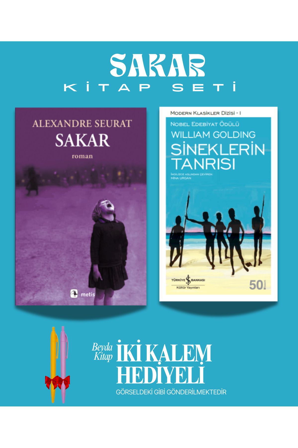 Metis Yayınları Sakar - Sineklerin Tanrısı - Alexandre Seurat - Kitap Seti - İki Kalem Hediyeli