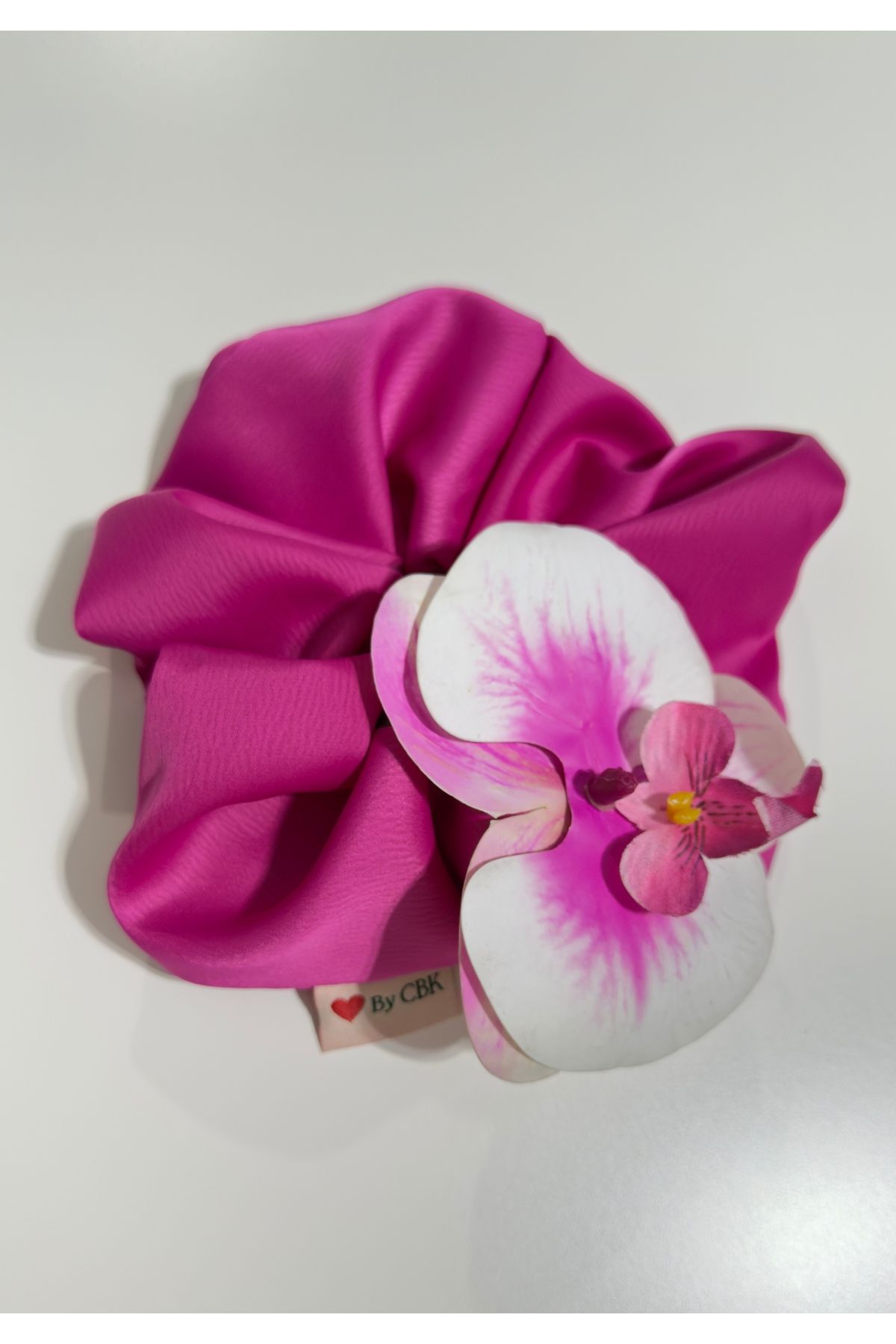 BY CBK Tropikal orkide çiçek detaylı lastik toka scrunchie