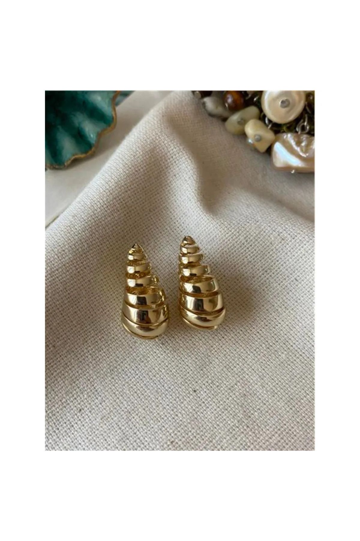 PERİYOLU Çelik Mini Cut Bubble Comma Küpe