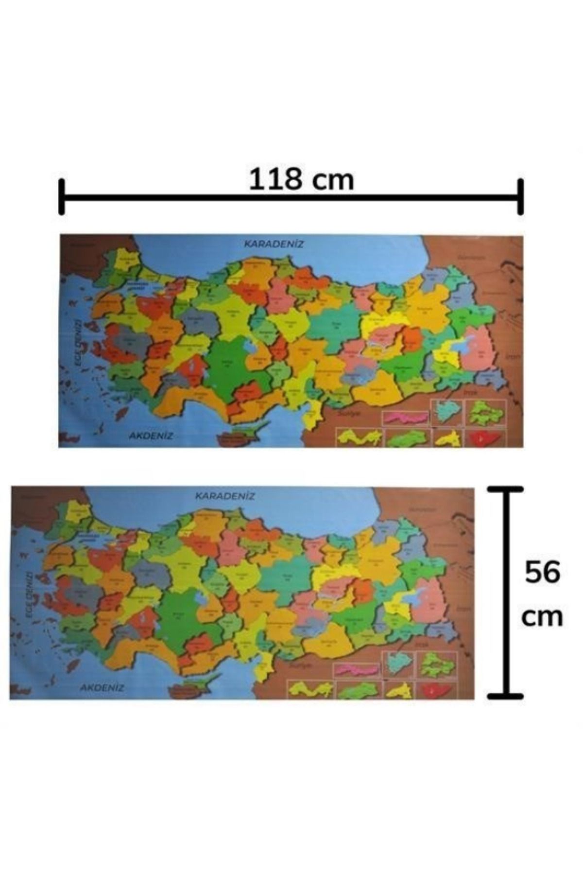FEERRA Renkli Türkiye Haritası Manyetik Yapıştırıcı Gerektirmeyen Duvar Stickerı 118 CM * 56 CM
