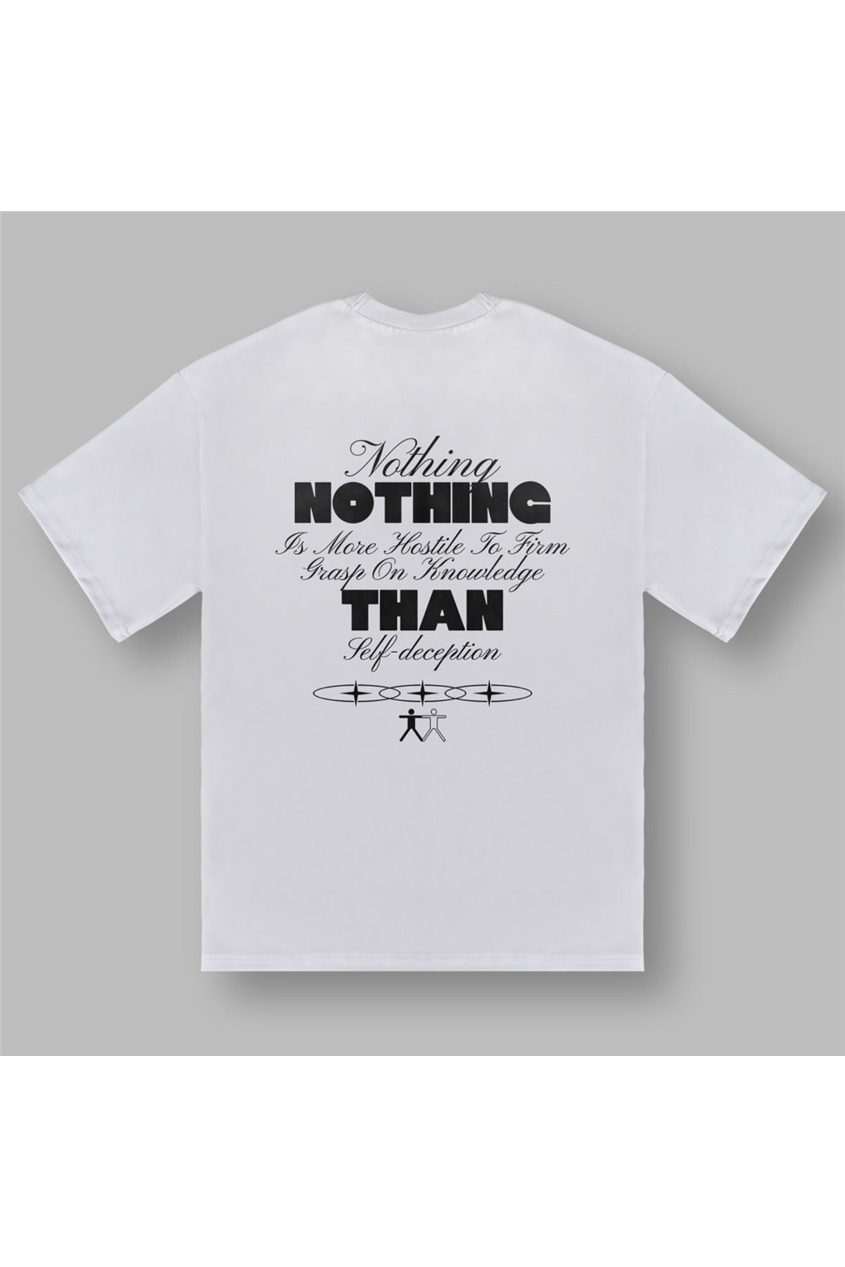 BOYANOVA Nothing Is More Hostile Kadın Oversize Beyaz Tişört